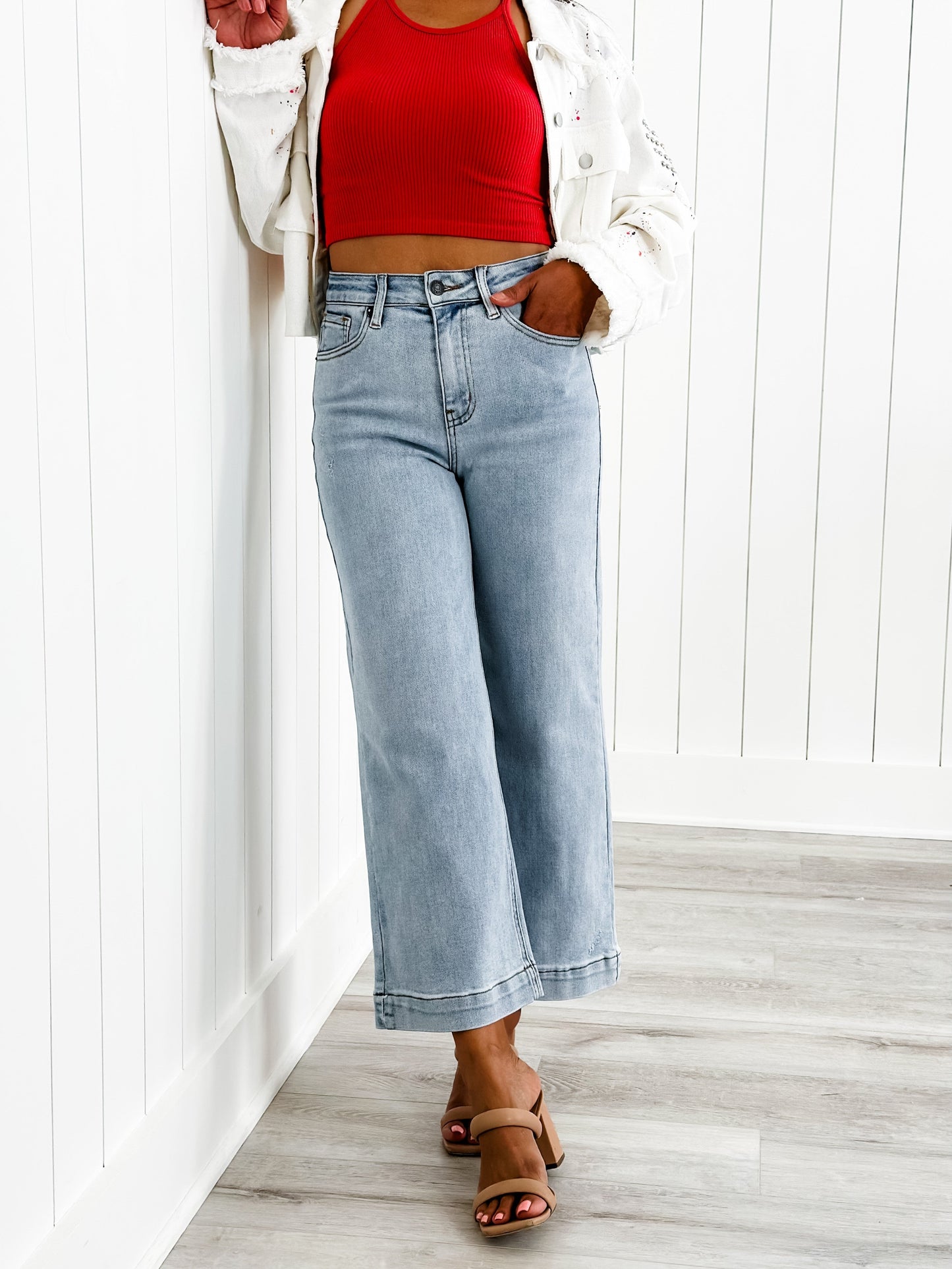 Risen The Essential Wide Leg Crop Jeans