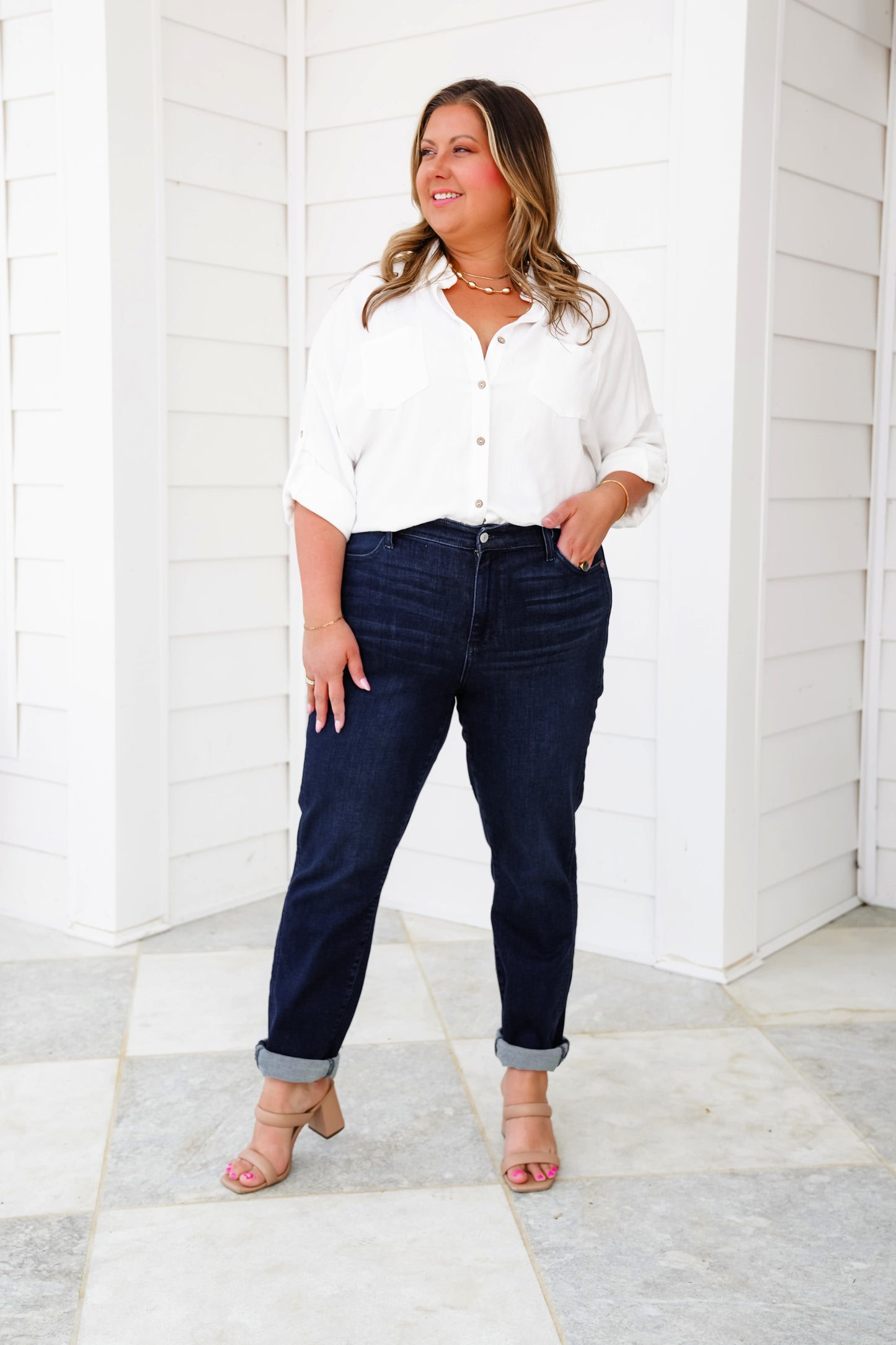 Judy Blue High Rise Dark Wash Boyfriend Jeans