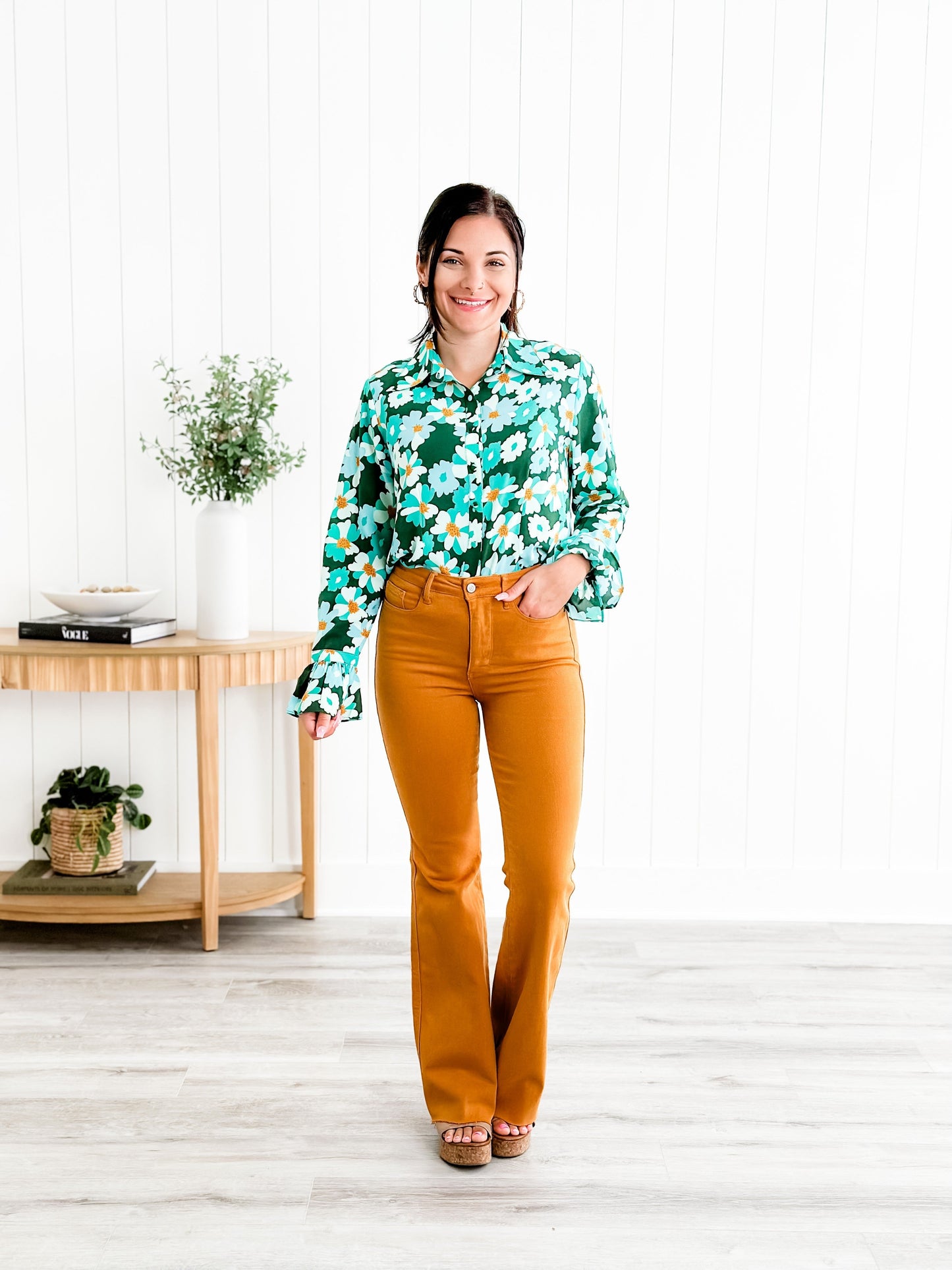 Judy Blue Goldilocks Marigold High Rise Tummy Control Flare Jeans
