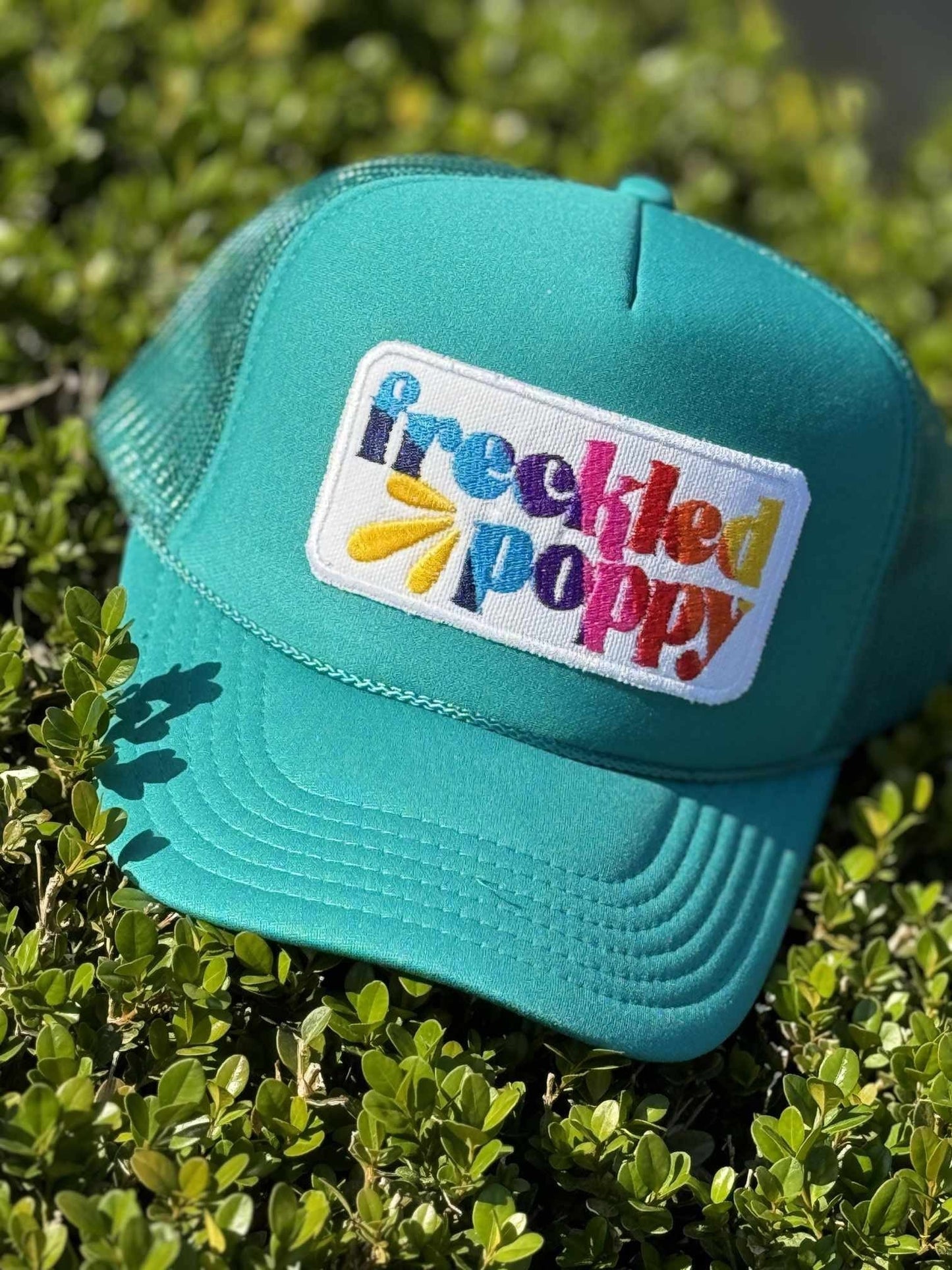 Freckled Poppy Embroidered Hats