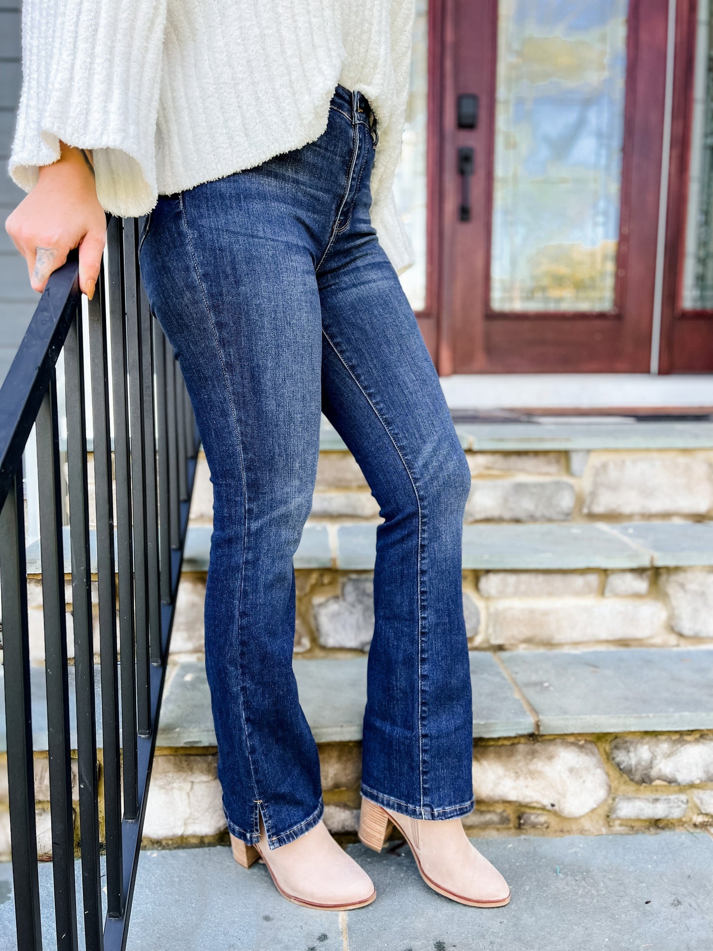 Judy Blue Better in Boots High Waist Slit Hem Slim Bootcut