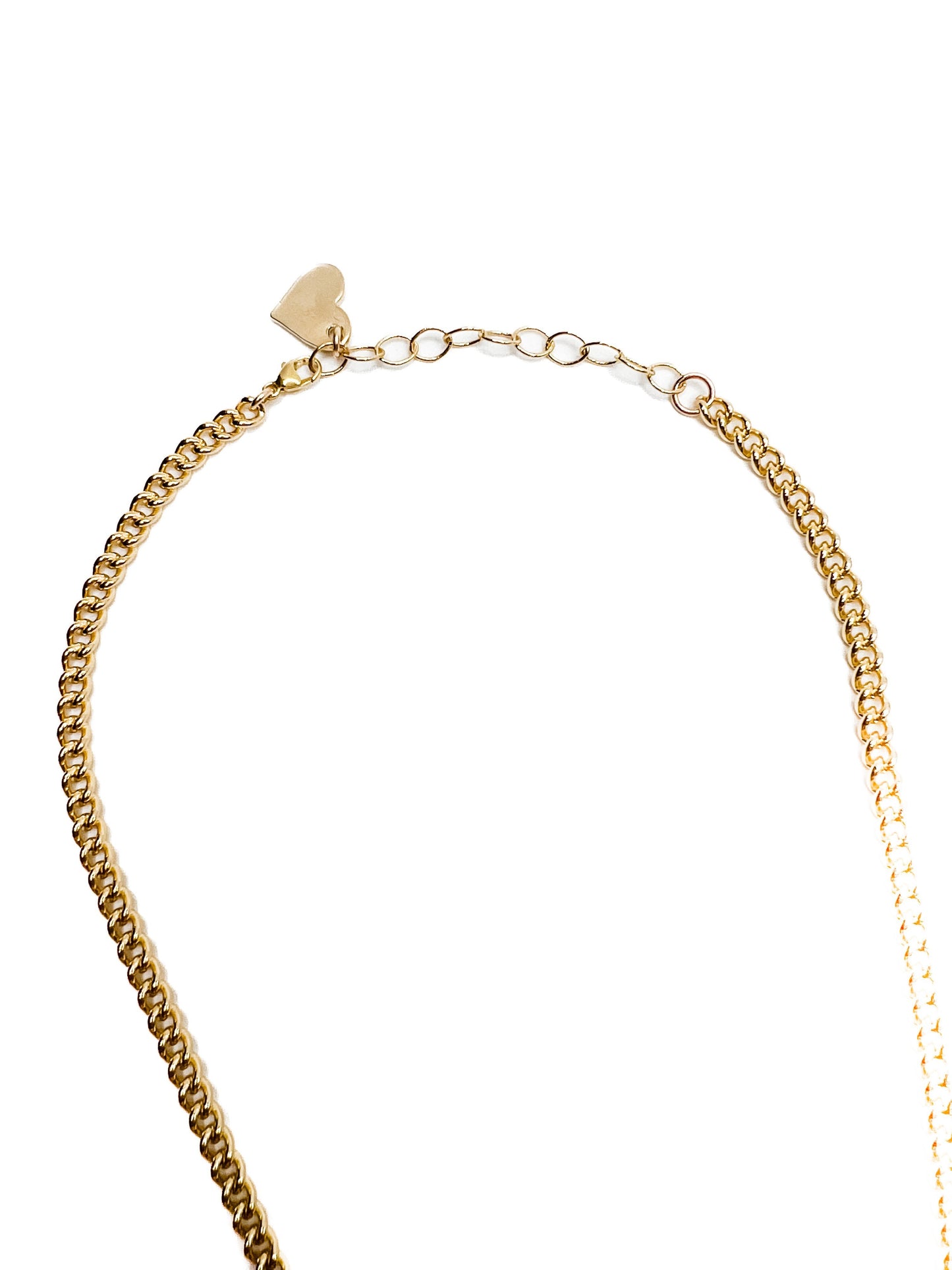 Love, Poppy Colored Cubic Zirconia Curved Necklace