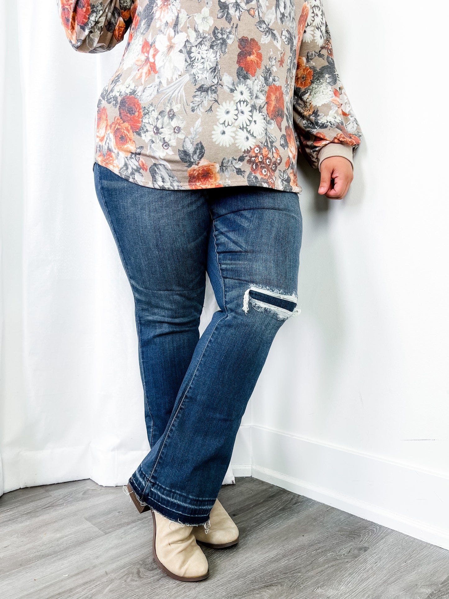 Judy Blue Best Dang Boots knee destroy patch bootcut