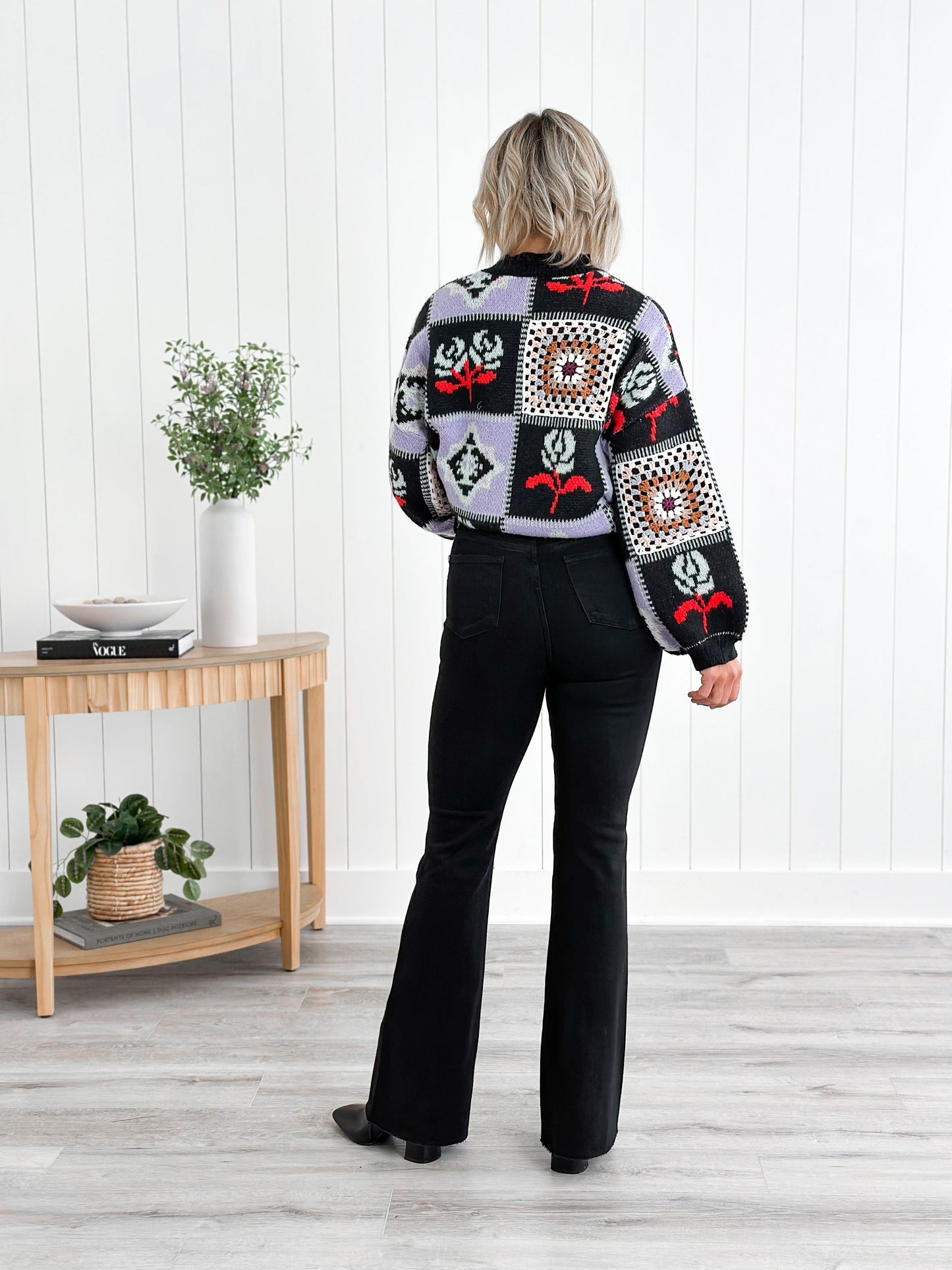 Judy Blue High Rise Black Tummy Control Cut Hem Flare Jeans