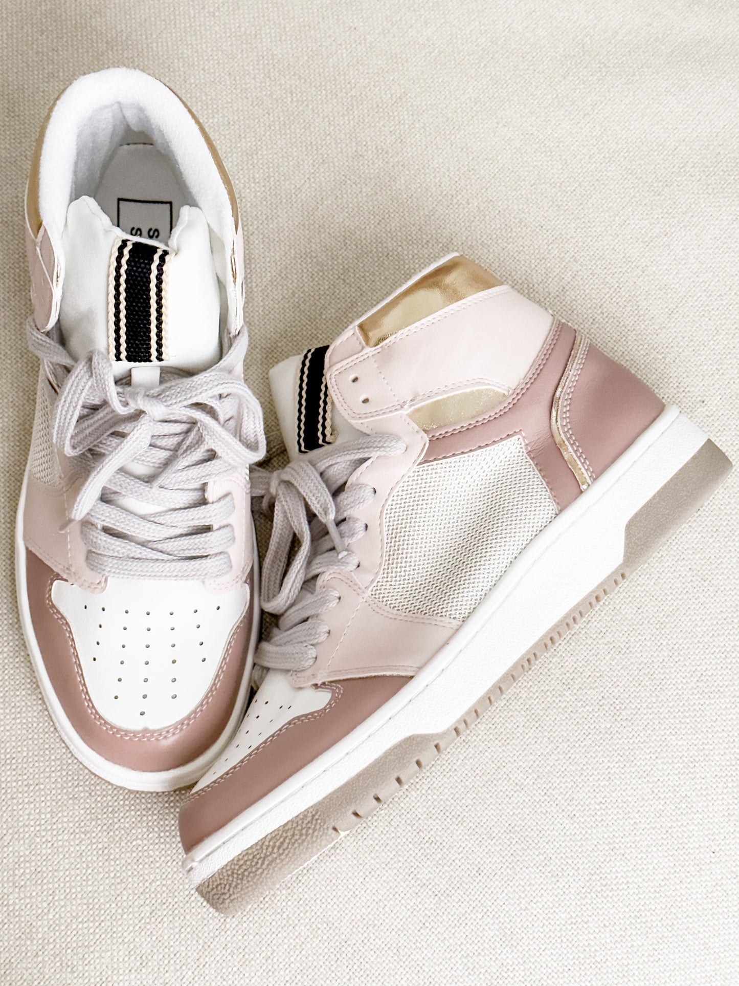 Shu Shop High Top Sneaker with Gold Trim Detail