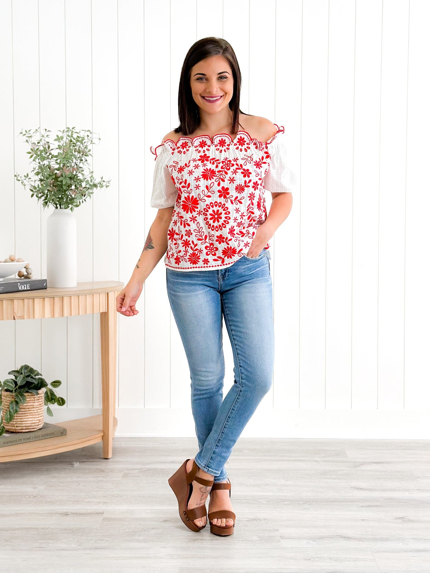 Risen Mid Rise Medium Wash Relaxed Skinny Jeans