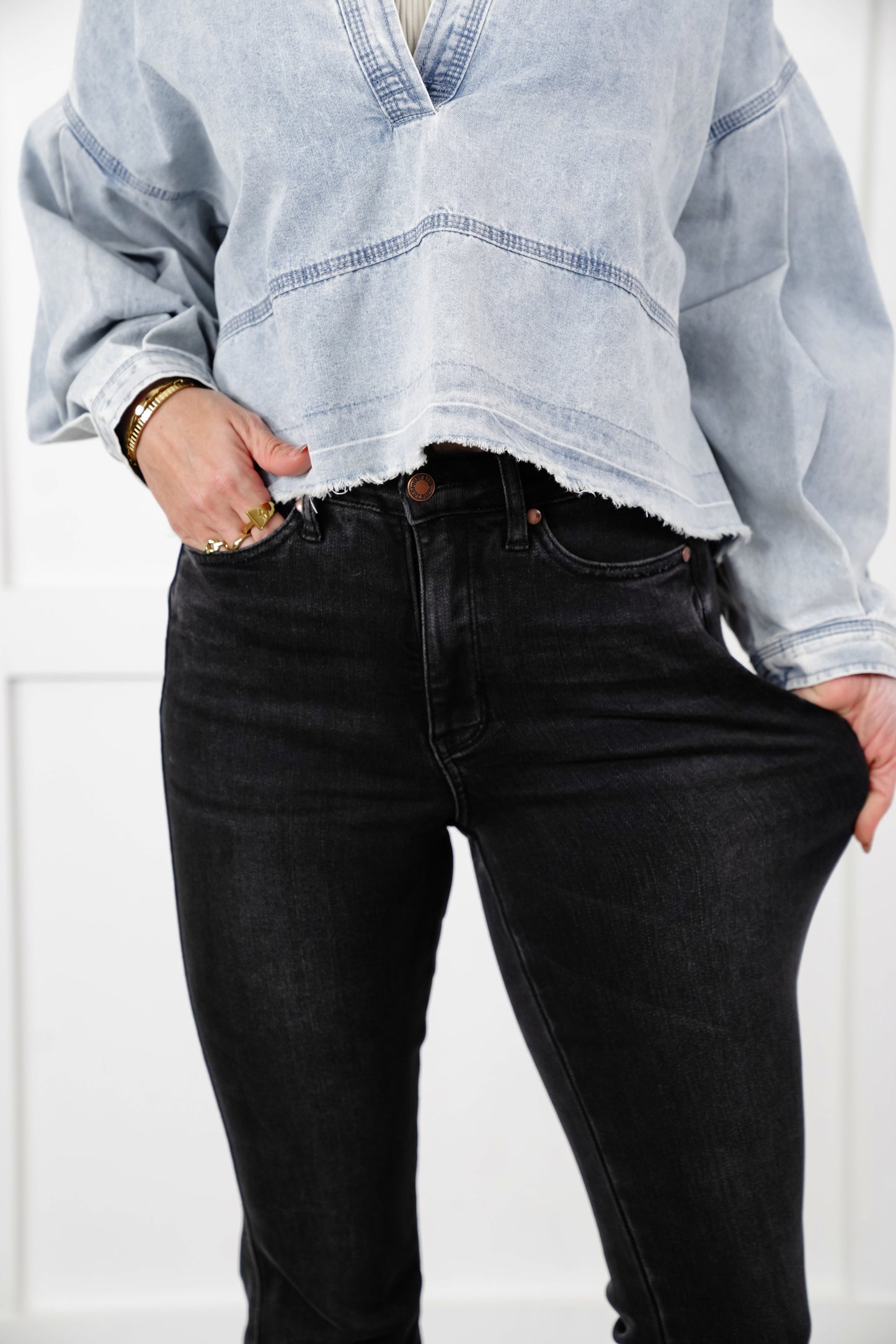 Judy Blue High Rise Black Tummy Control Multiple Inseam Bootcut Jeans
