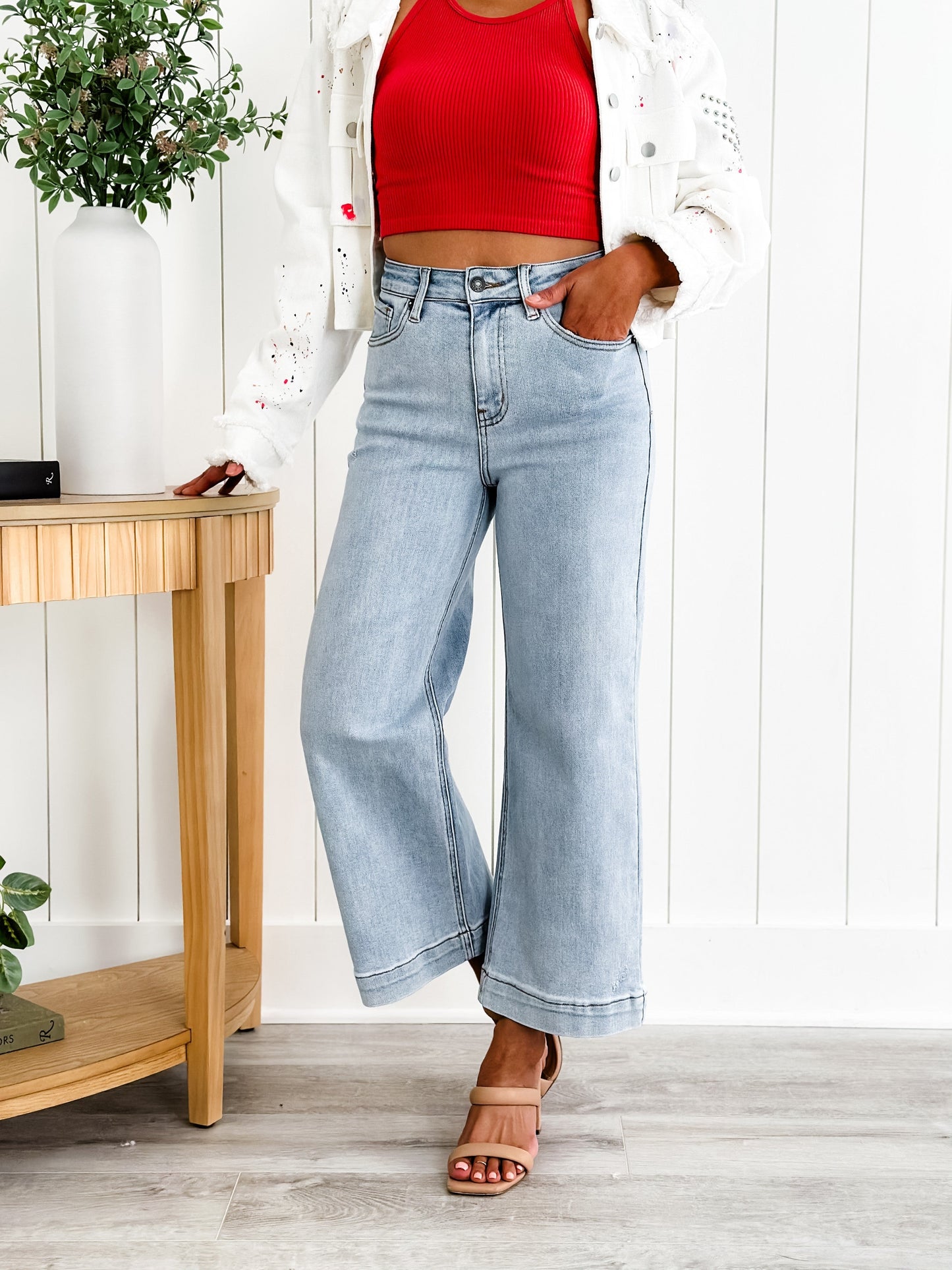 Risen The Essential Wide Leg Crop Jeans