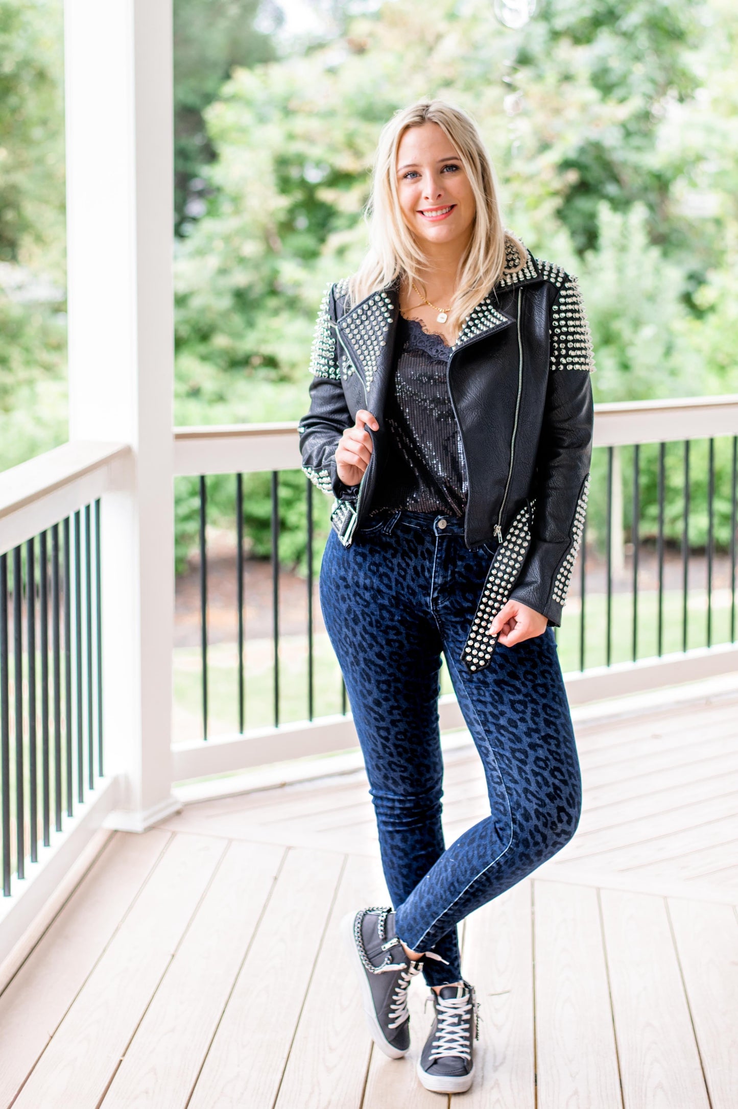 Judy Blue Denim Leopard Print Skinny Jeans