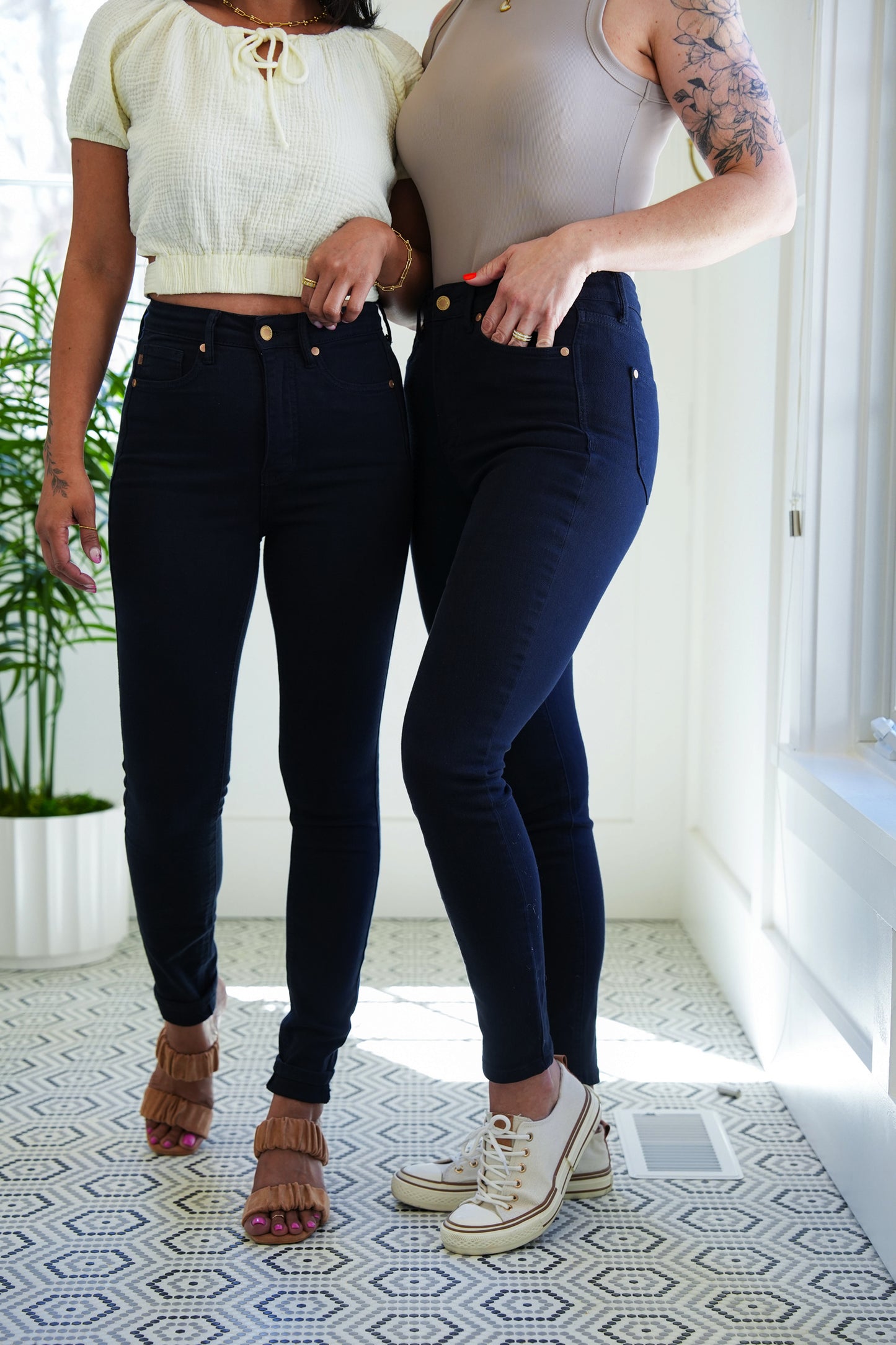 Judy Blue Midnight Rain High Rise Navy Tummy Control Skinny Jeans