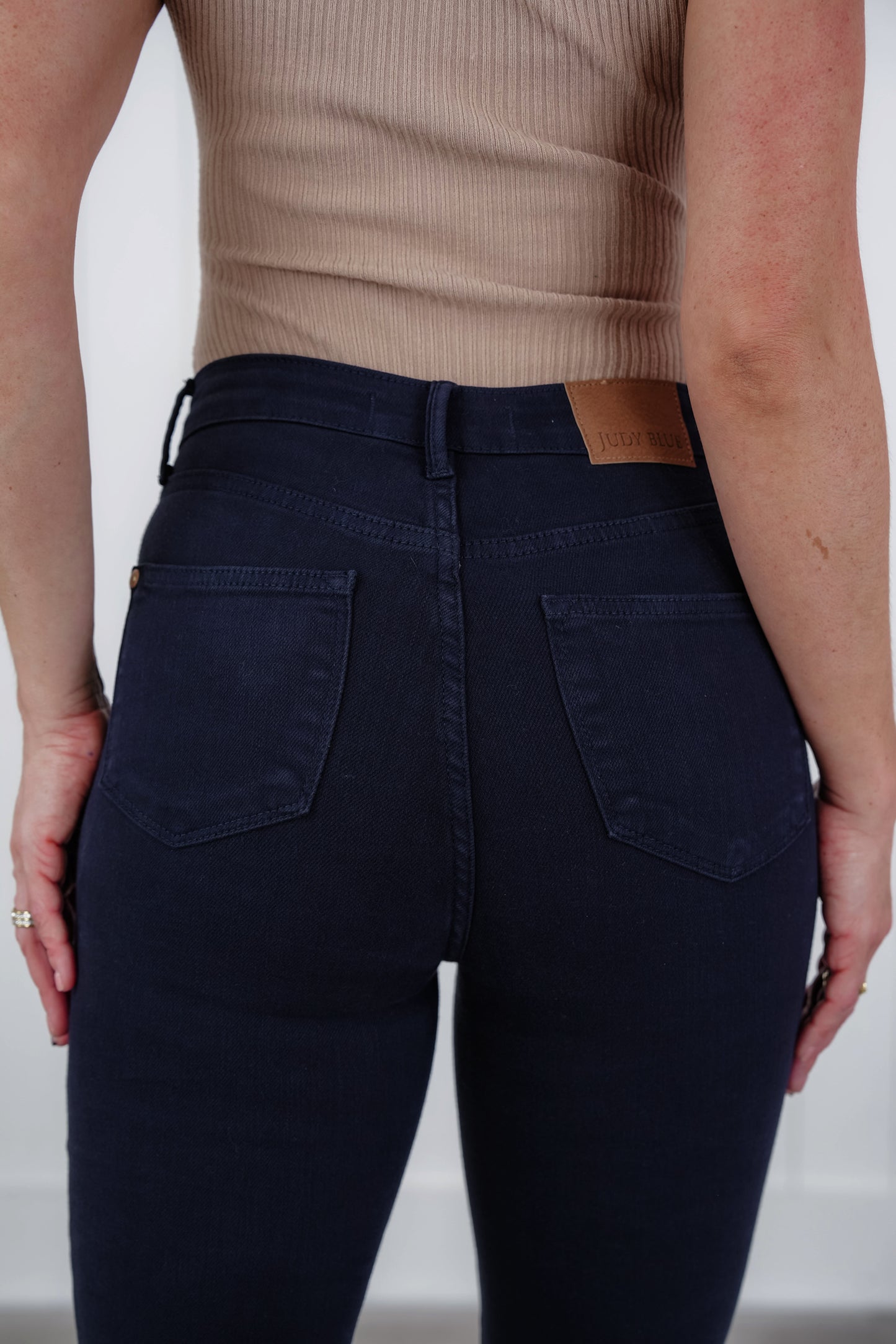 Judy Blue Midnight Rain High Rise Navy Tummy Control Skinny Jeans