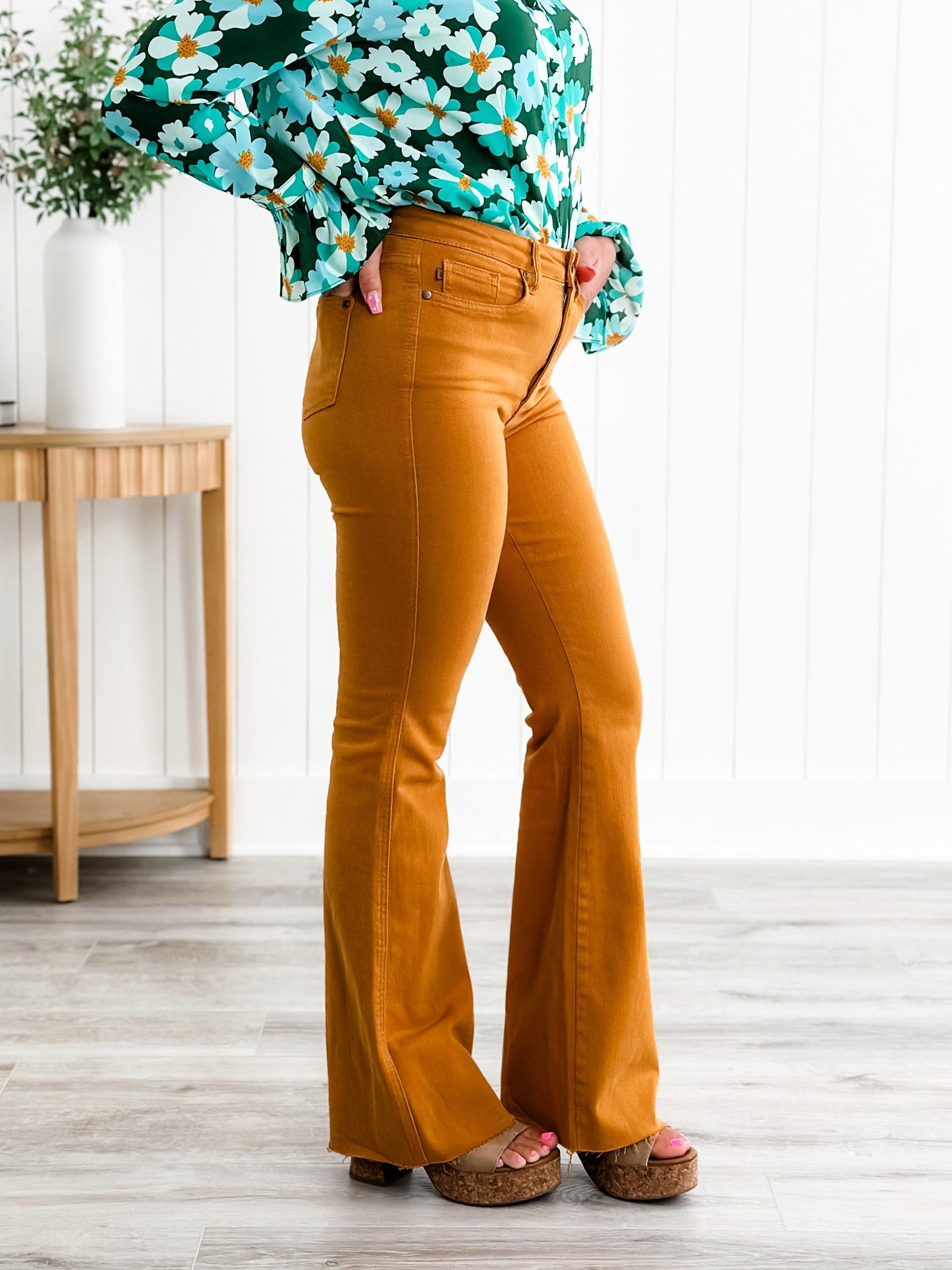 Judy Blue Goldilocks Marigold High Rise Tummy Control Flare Jeans