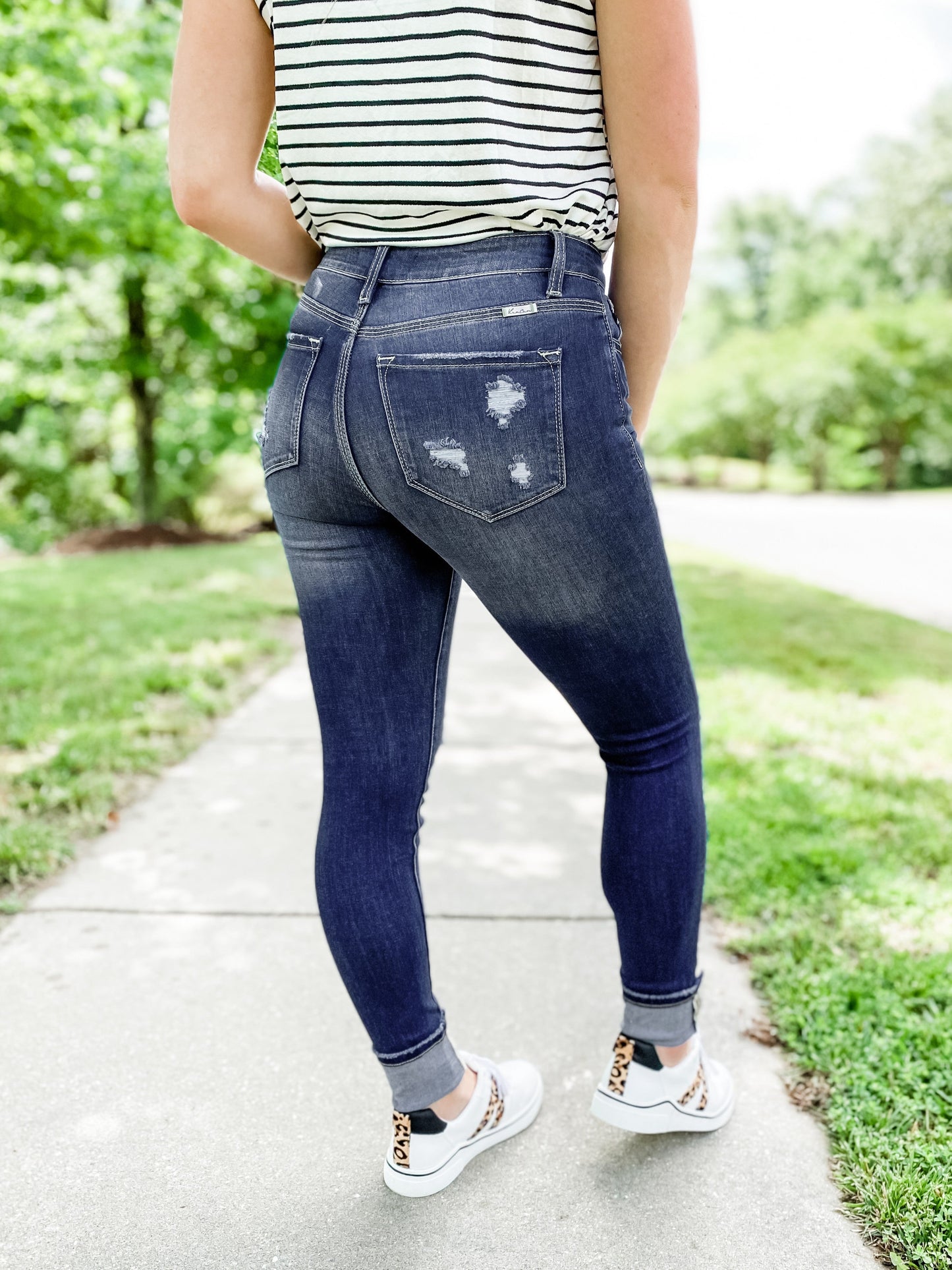 KanCan Feeling Fine High Rise Button Fly Distressed Skinny Jeans