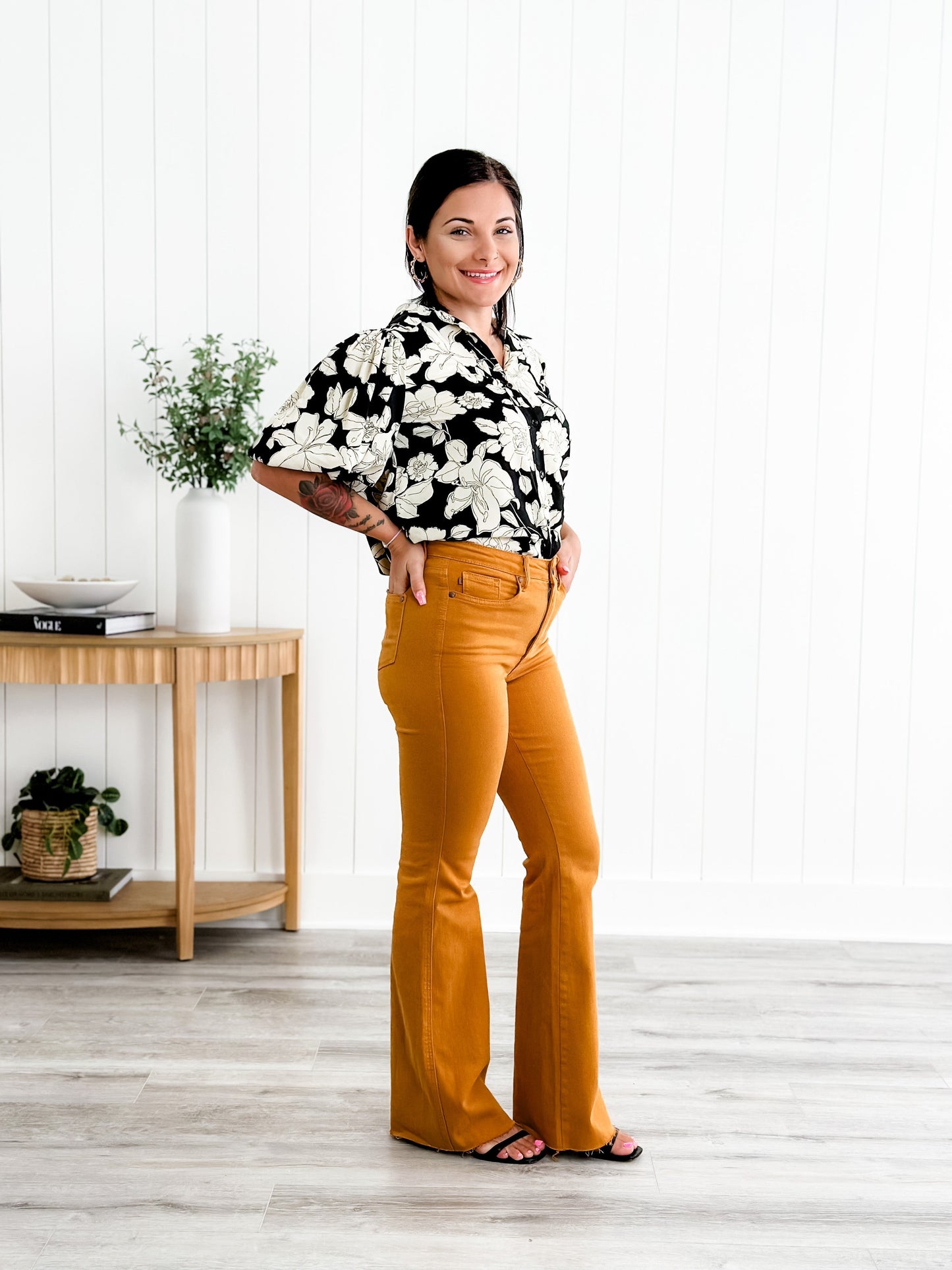 Judy Blue Goldilocks Marigold High Rise Tummy Control Flare Jeans