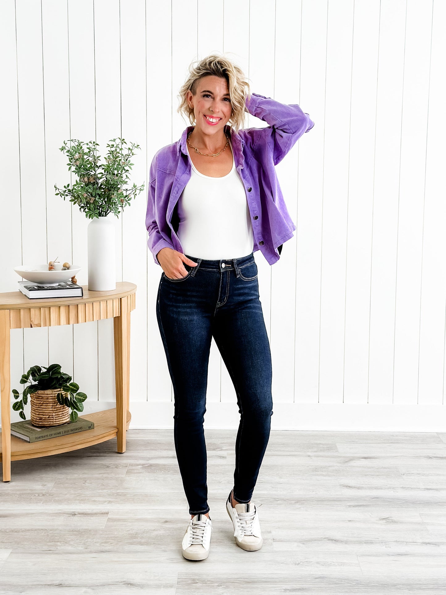 Lovervet High Rise Dark Wash Non Distressed Skinny Jeans