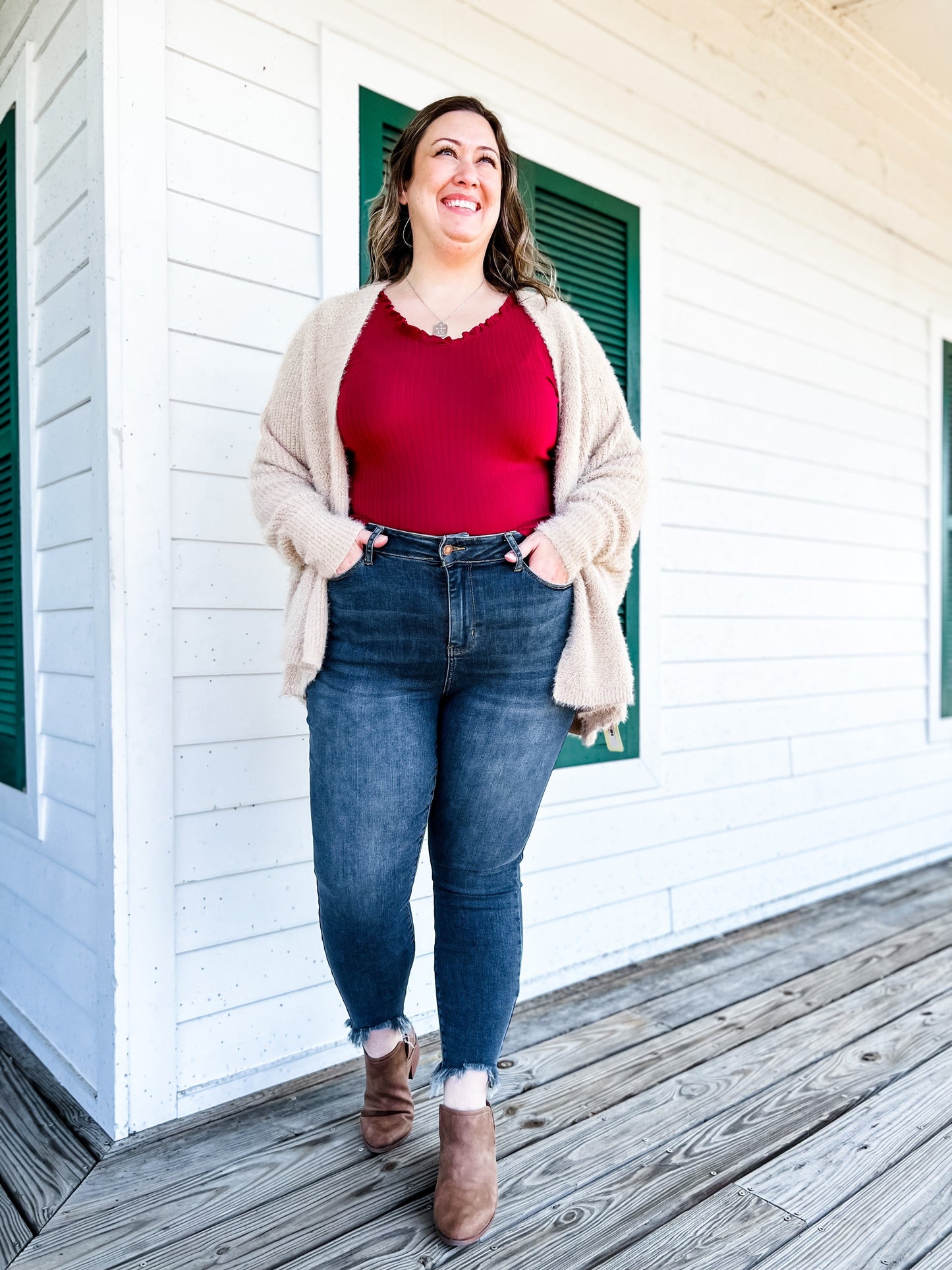 Judy Blue The Gamechanger Medium Wash Mid-Rise Shark Bite Skinnies