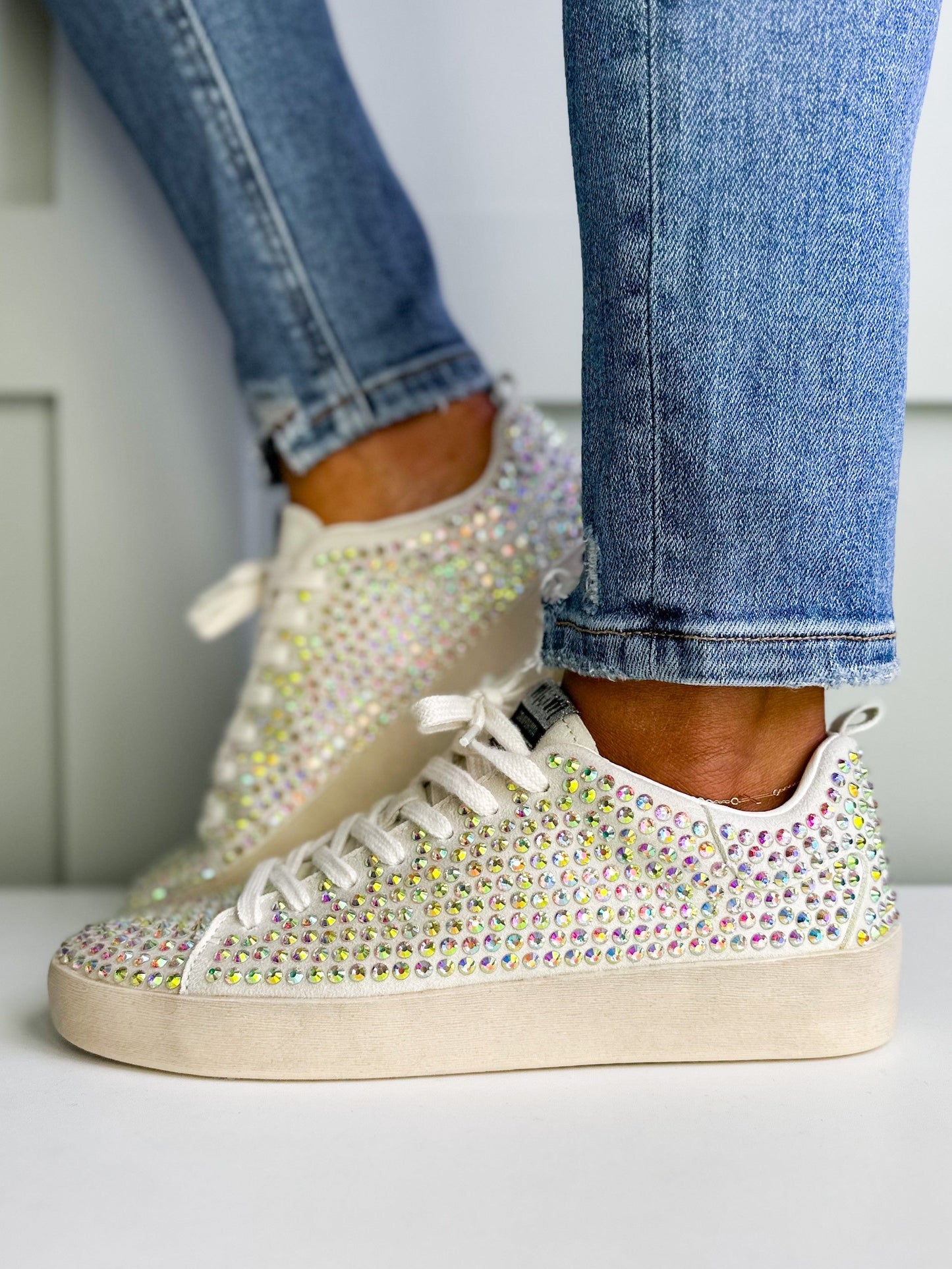 Silver Iridescent Bling Sneakers