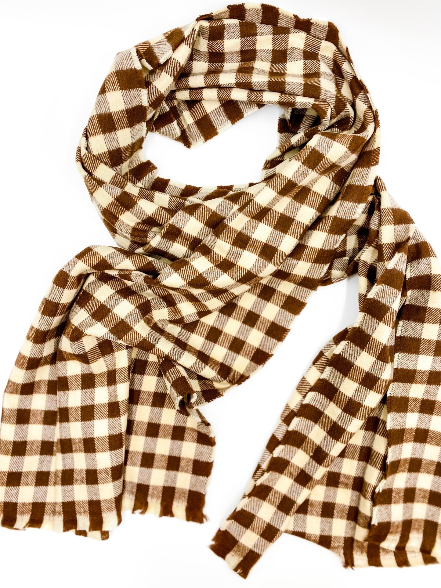 Two Tone Plaid Wrap Scarf (Multiple Colors)