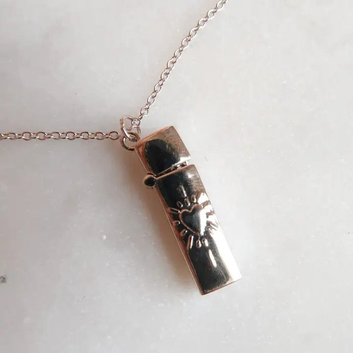 Lighter Charm Necklace With Gemstone
