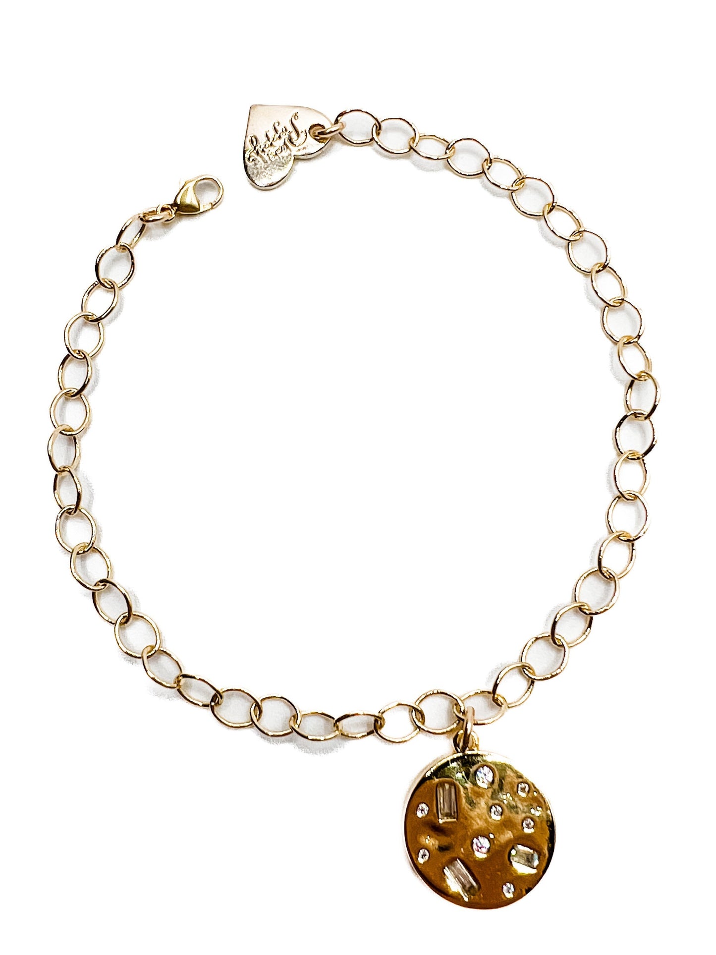Love, Poppy Crystal Embedded Charm Bracelet