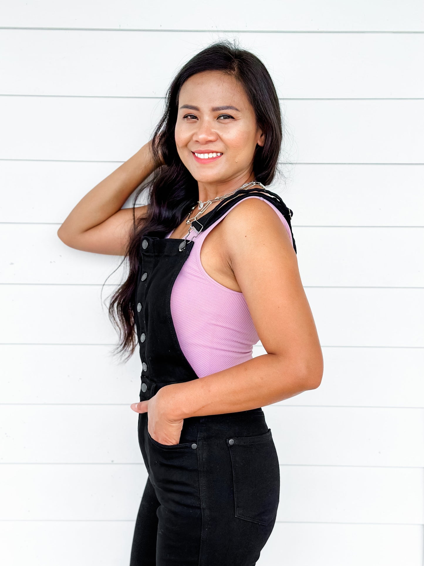 Judy Blue Black High Rise Tummy Control Top Flare Overalls