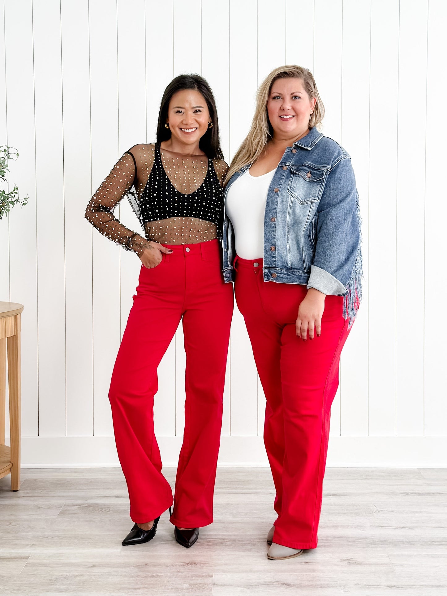 Judy Blue Red Hot High Rise Red 90's Straight Leg Jeans