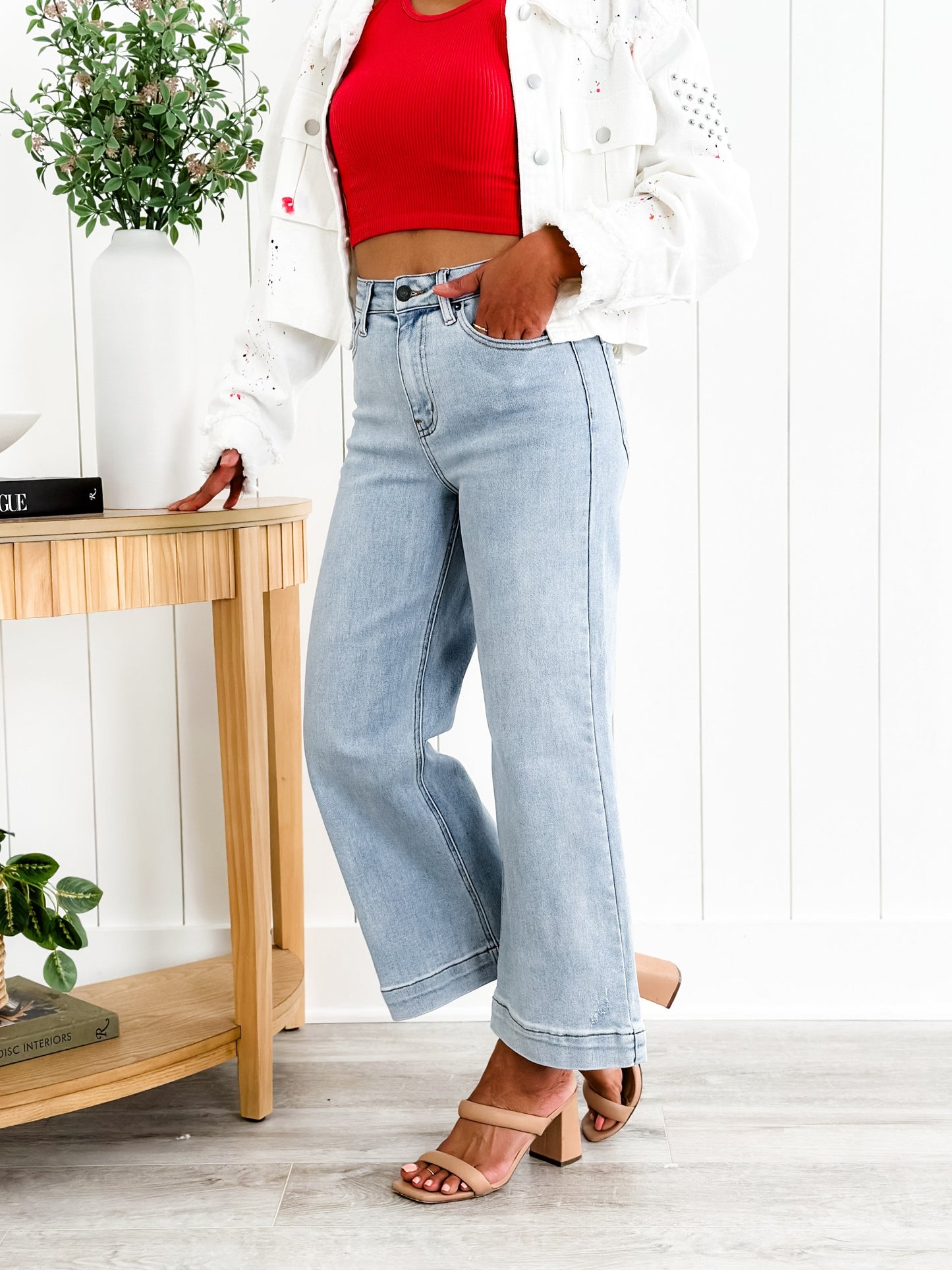 Risen The Essential Wide Leg Crop Jeans