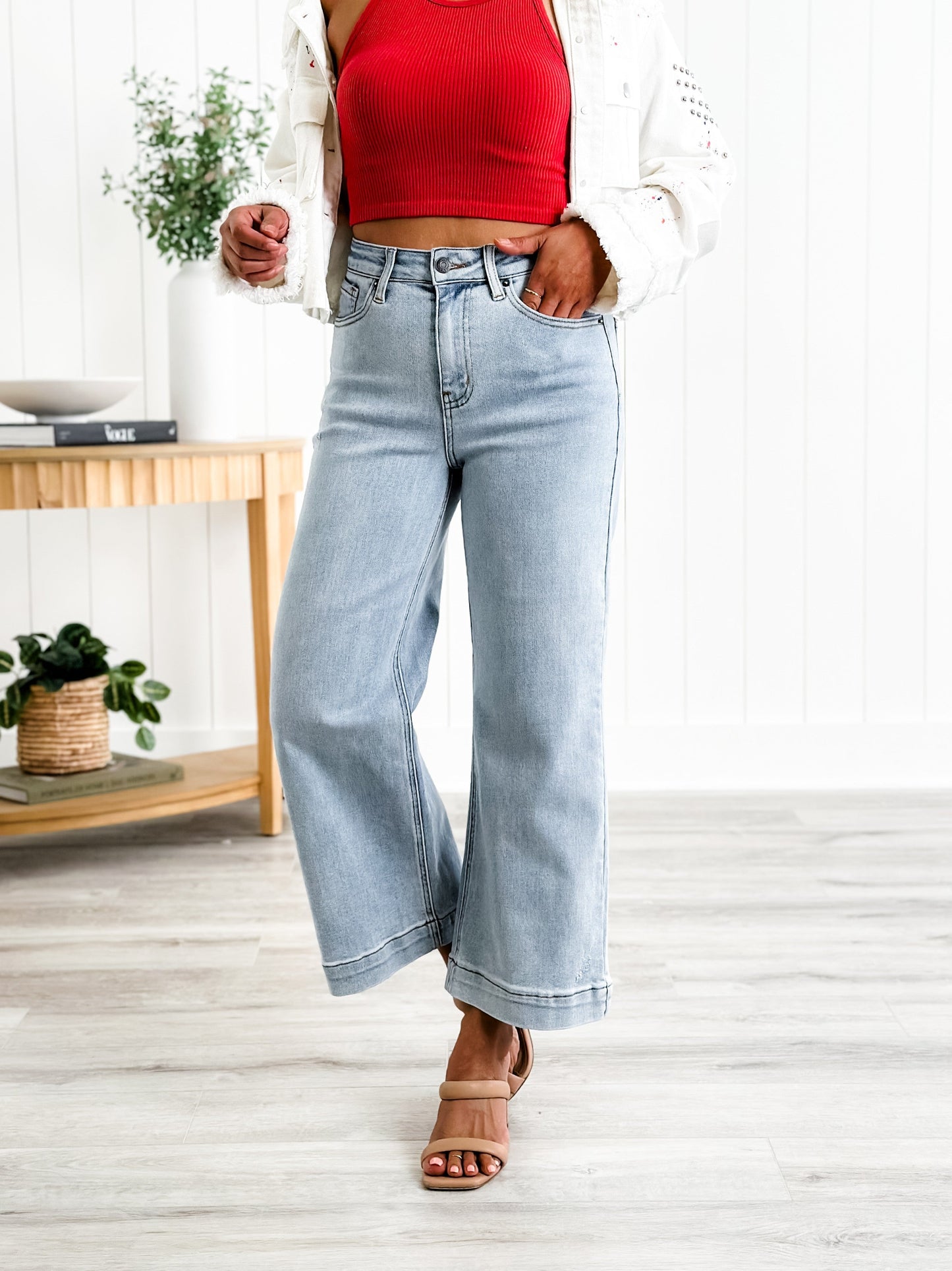 Risen The Essential Wide Leg Crop Jeans