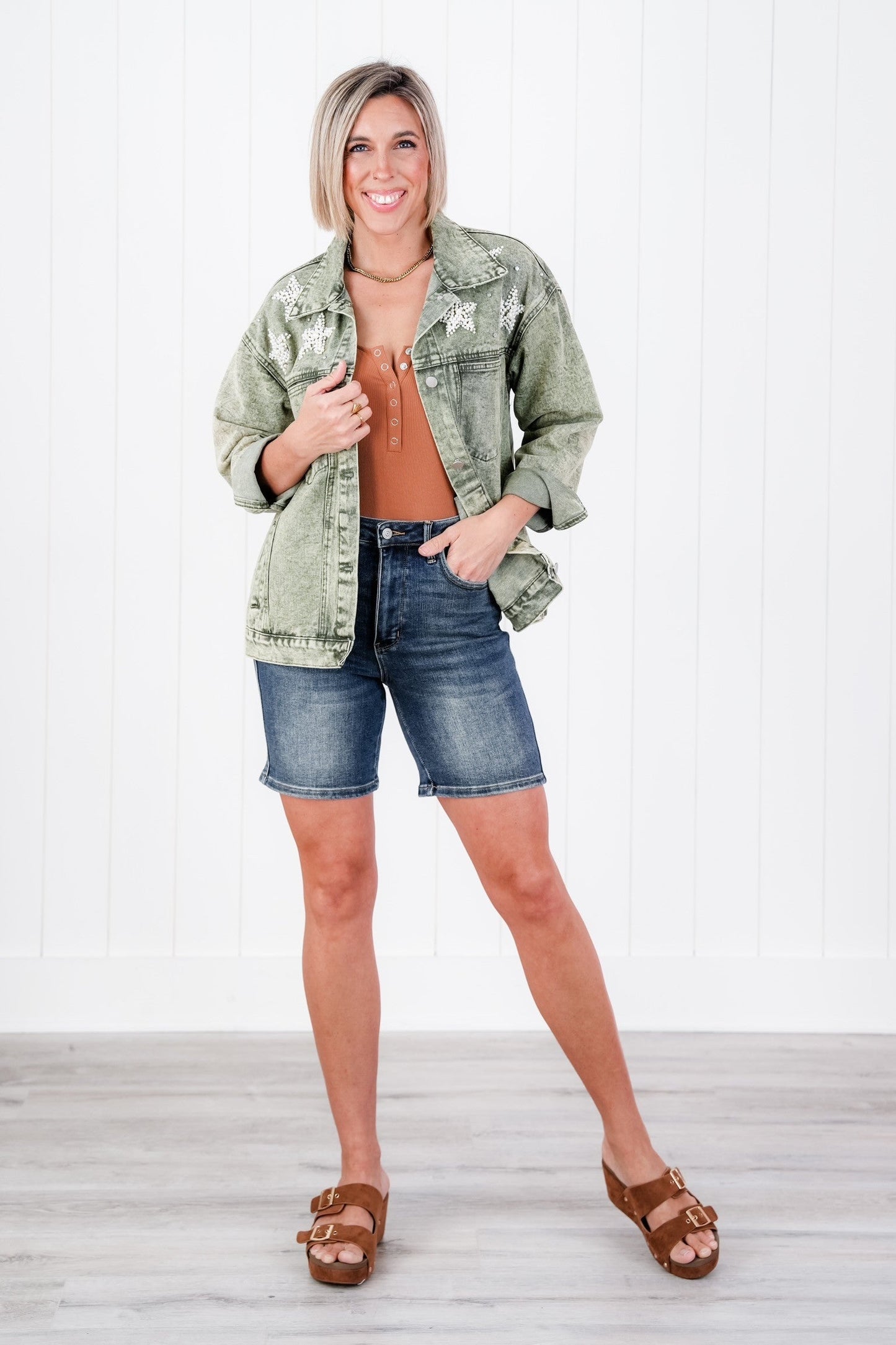 Judy Blue Under Control Dark Wash Tummy Control Vintage Cuffed Shorts