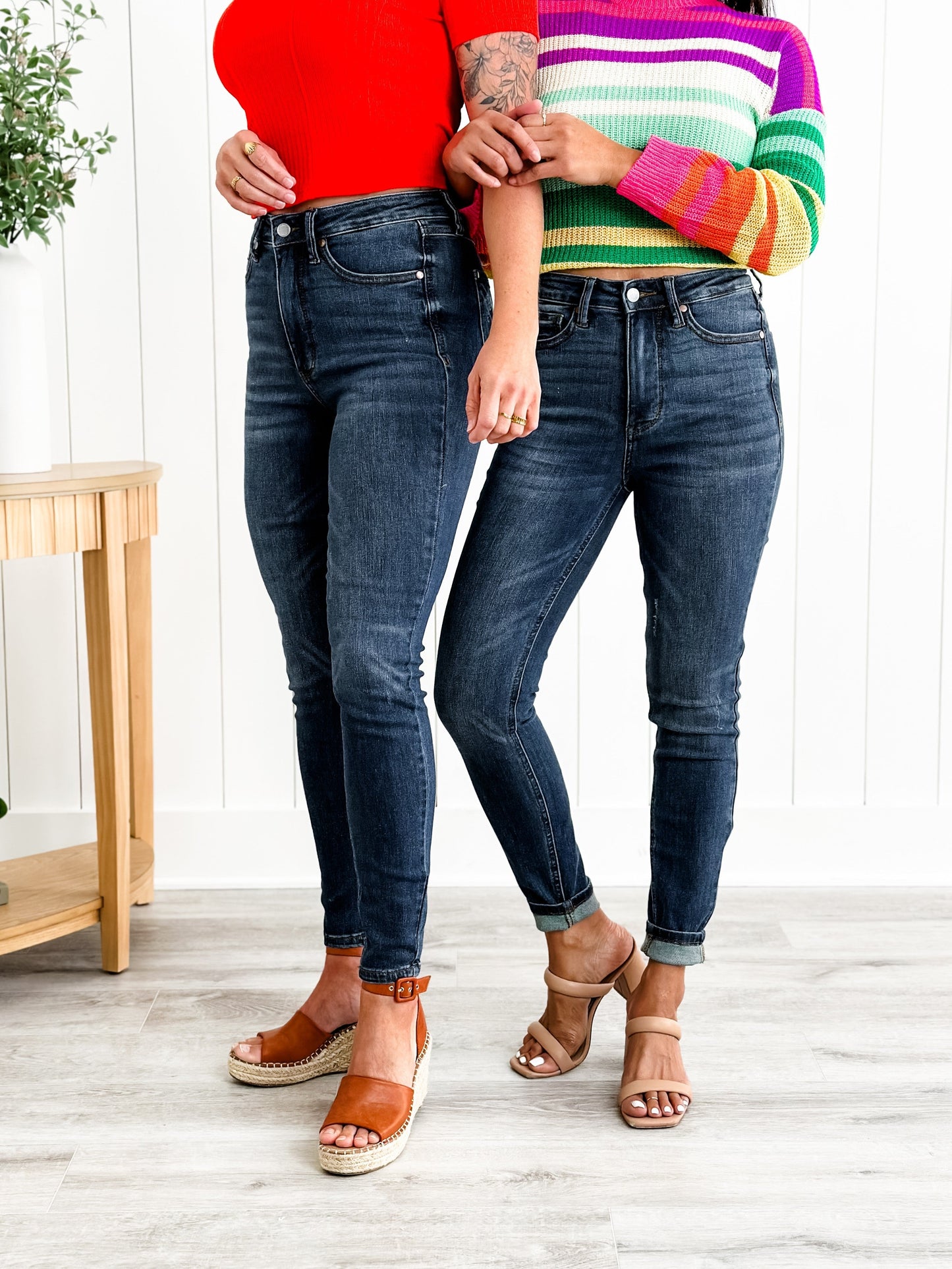 Judy Blue Skinny Minnie Dark Wash High Rise Tummy Control Top Skinny Jeans