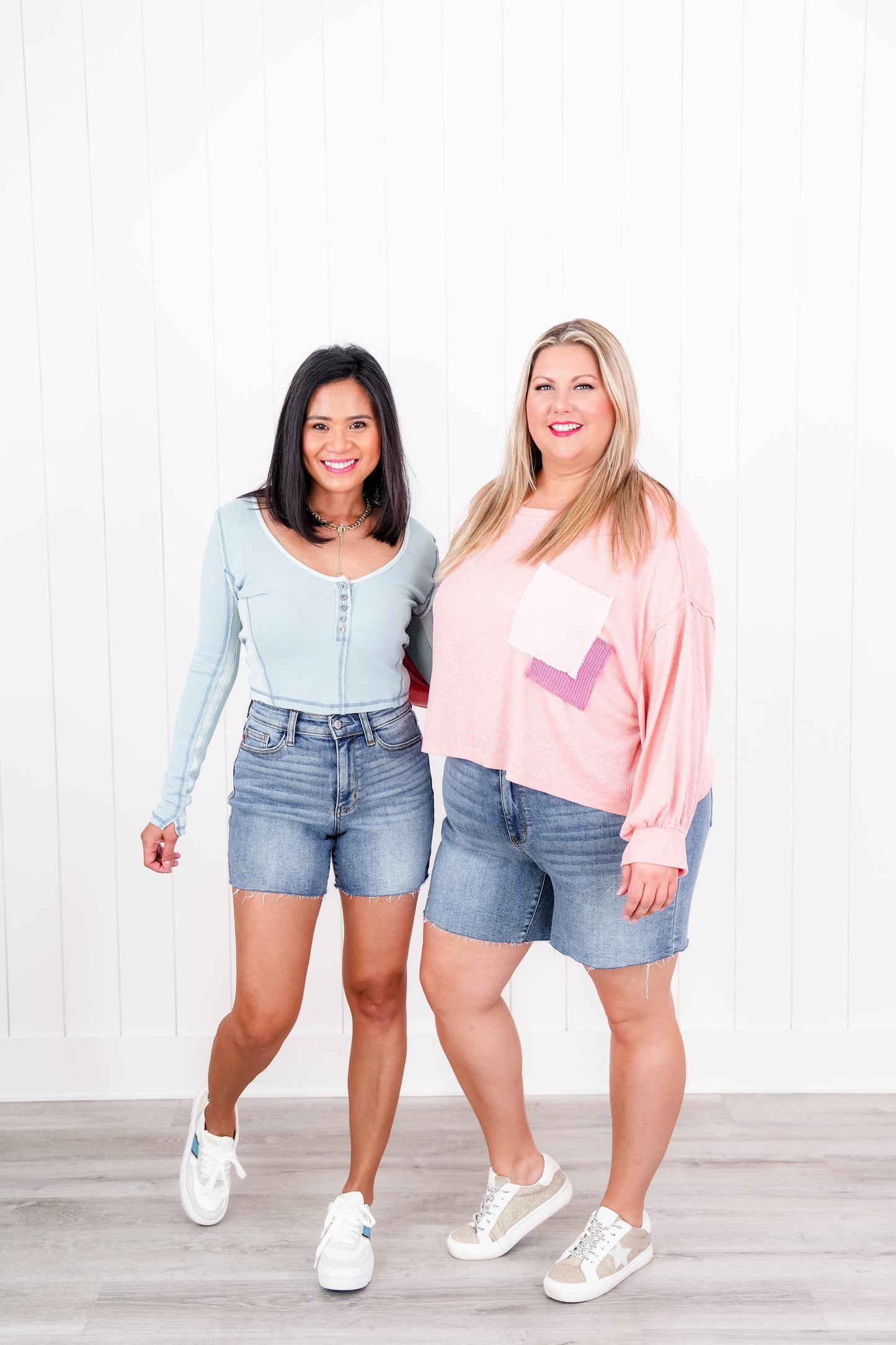 Judy Blue Friends Forever High Rise Light Wash Raw Hem Shorts