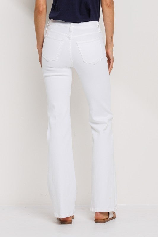 Sneak Peek Mid Rise White Bootcut Denim