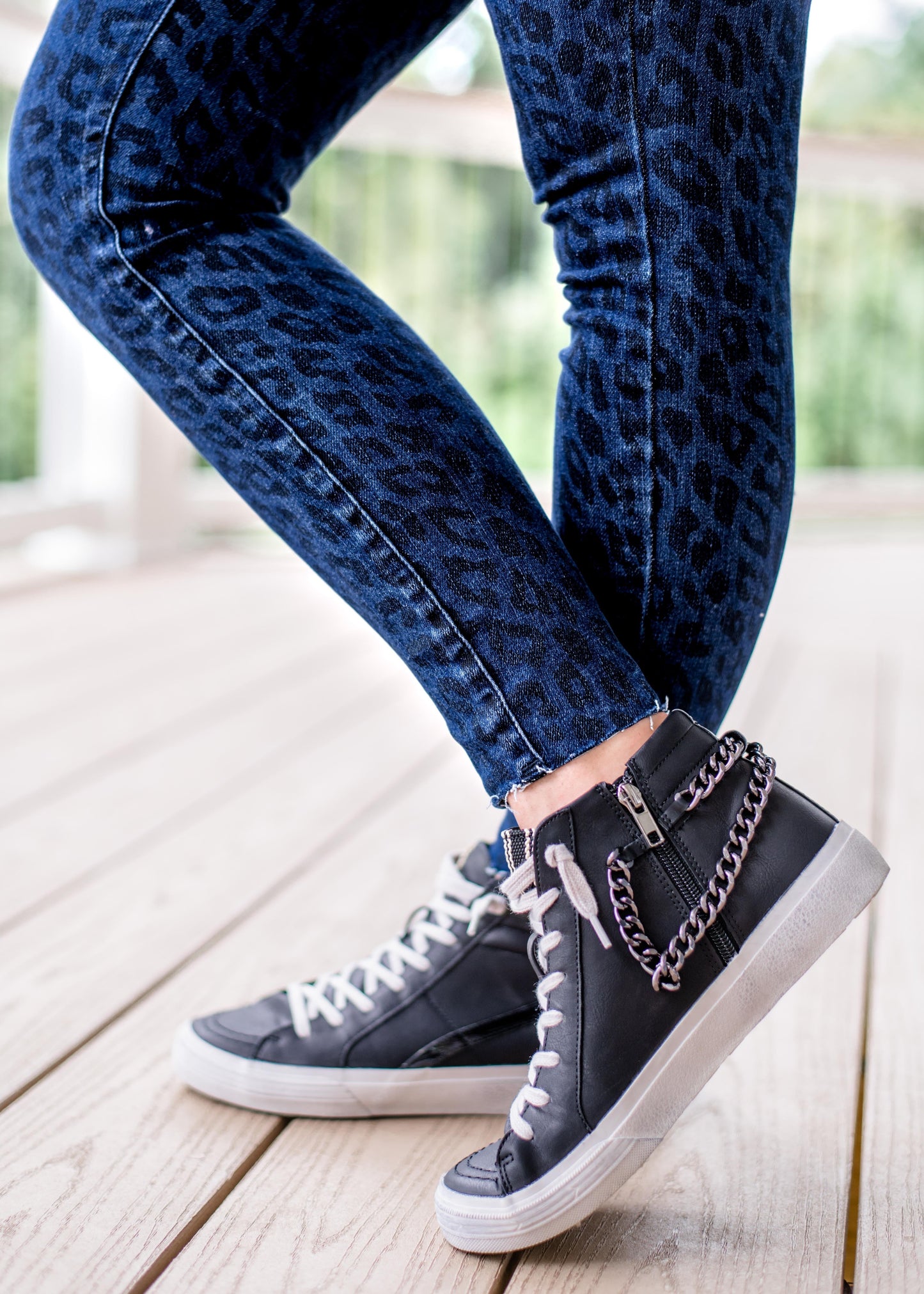 Judy Blue Denim Leopard Print Skinny Jeans