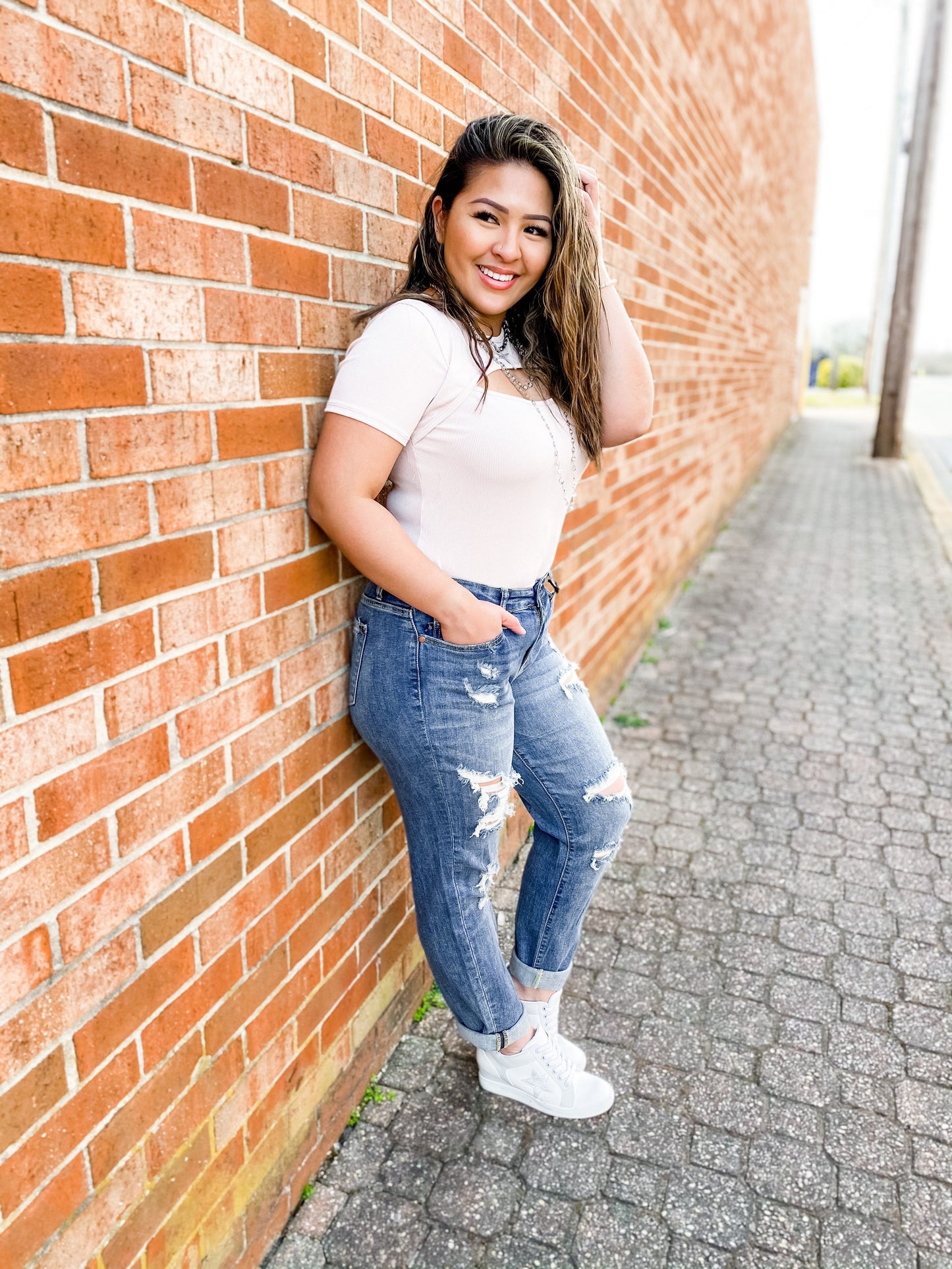 Judy Blue Yoda Best Distressed Boyfriend Jeans