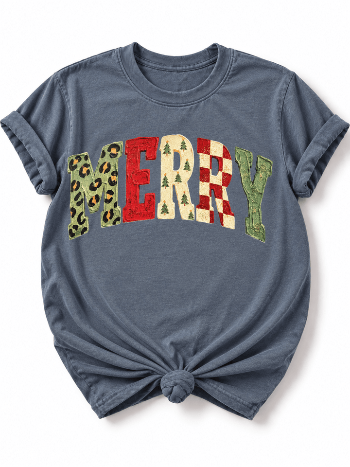 Plus/Reg Short Sleeve Merry Icing Graphic Tee - Freckled Poppy