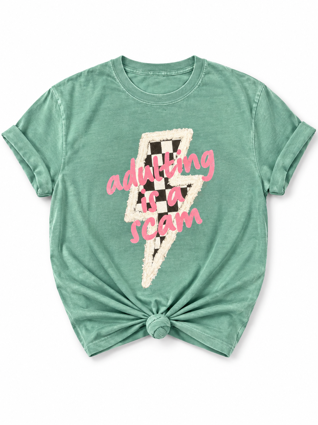 Plus/Reg Short Sleeve "Adulting is a Scam" Graphic Tee