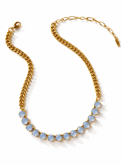 TOVA Mini Oakland Round Crystal Necklace - Freckled Poppy