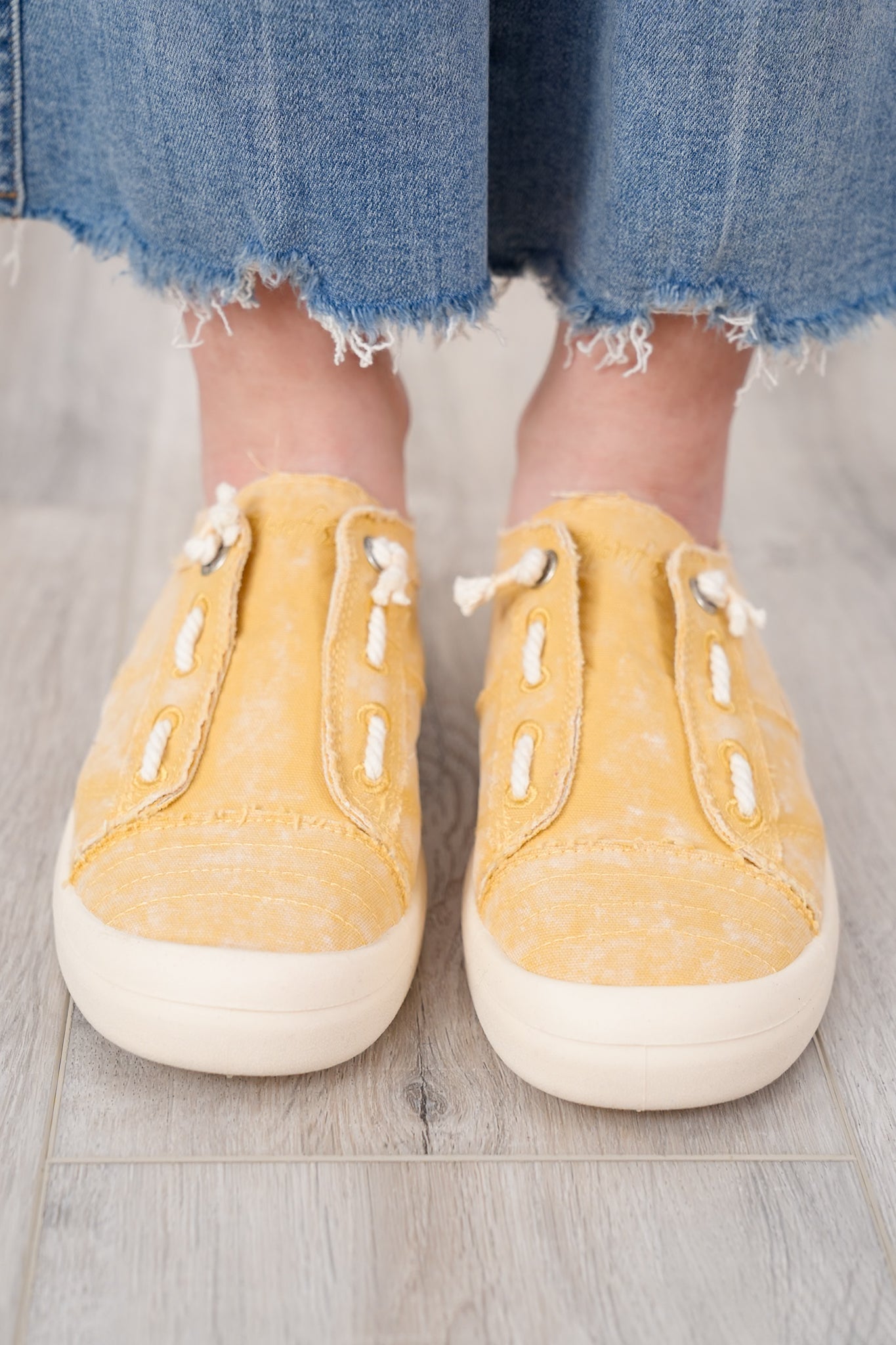 Blowfish Stitch Accent Sneakers with Distressed Edges
