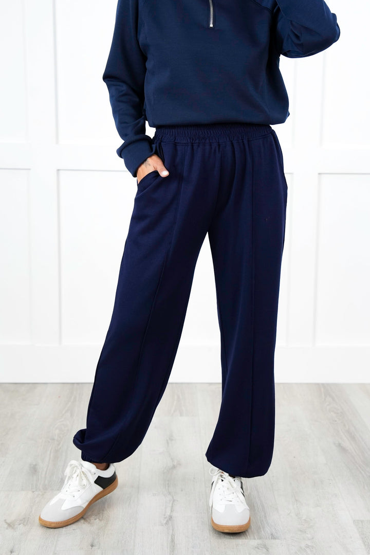 Plus/Reg Butter Soft Knit Elastic Waist Joggers with Side Pockets