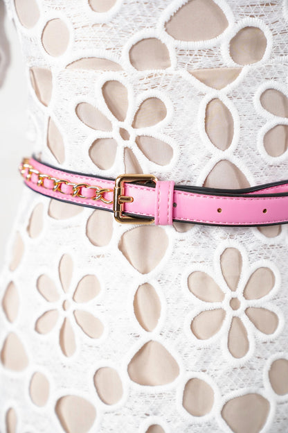 Pink Quilted Mini belt Bag with Strap