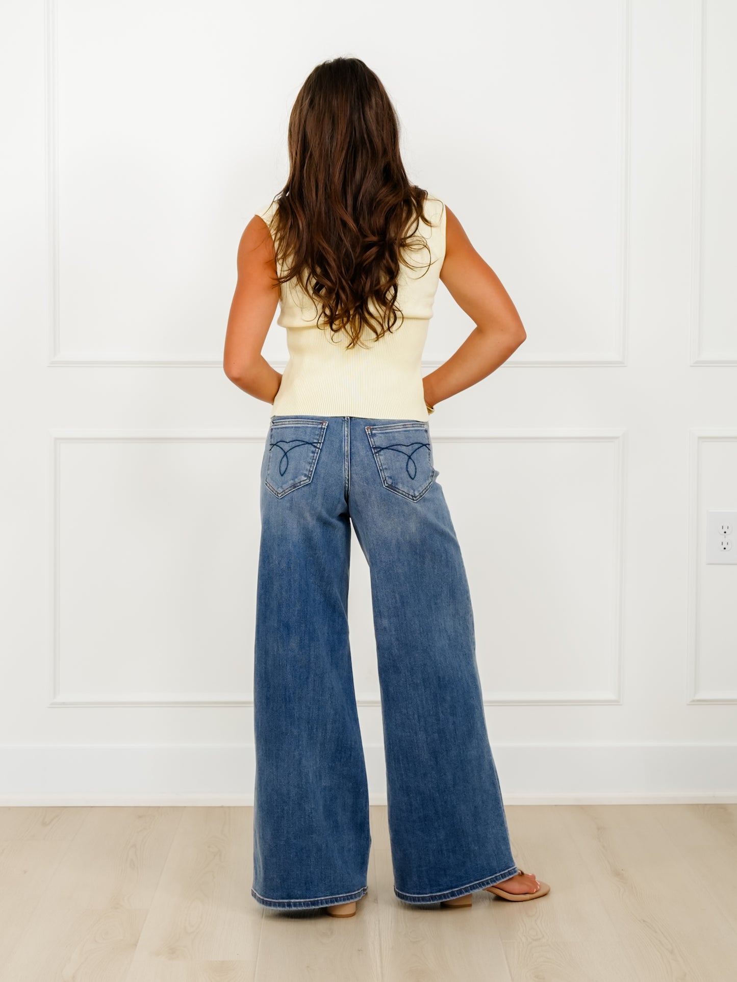 Judy Blue High Rise Medium Wash Palazzo Jeans