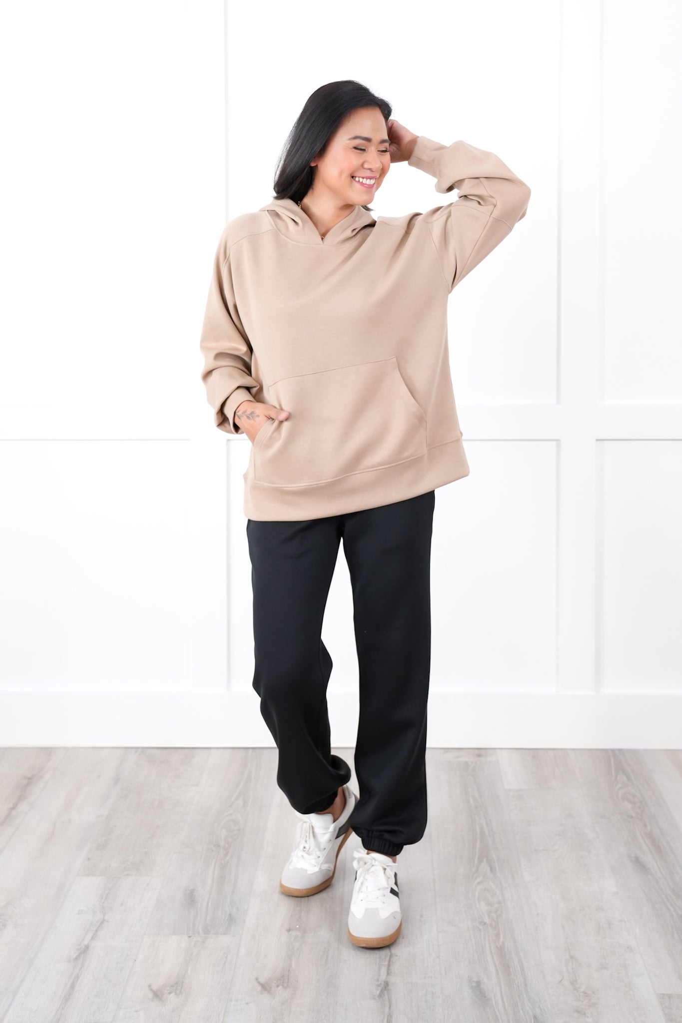 Door Buster! Plus/Reg Long Sleeve Pullover Hoodie with Kangaroo Pocket