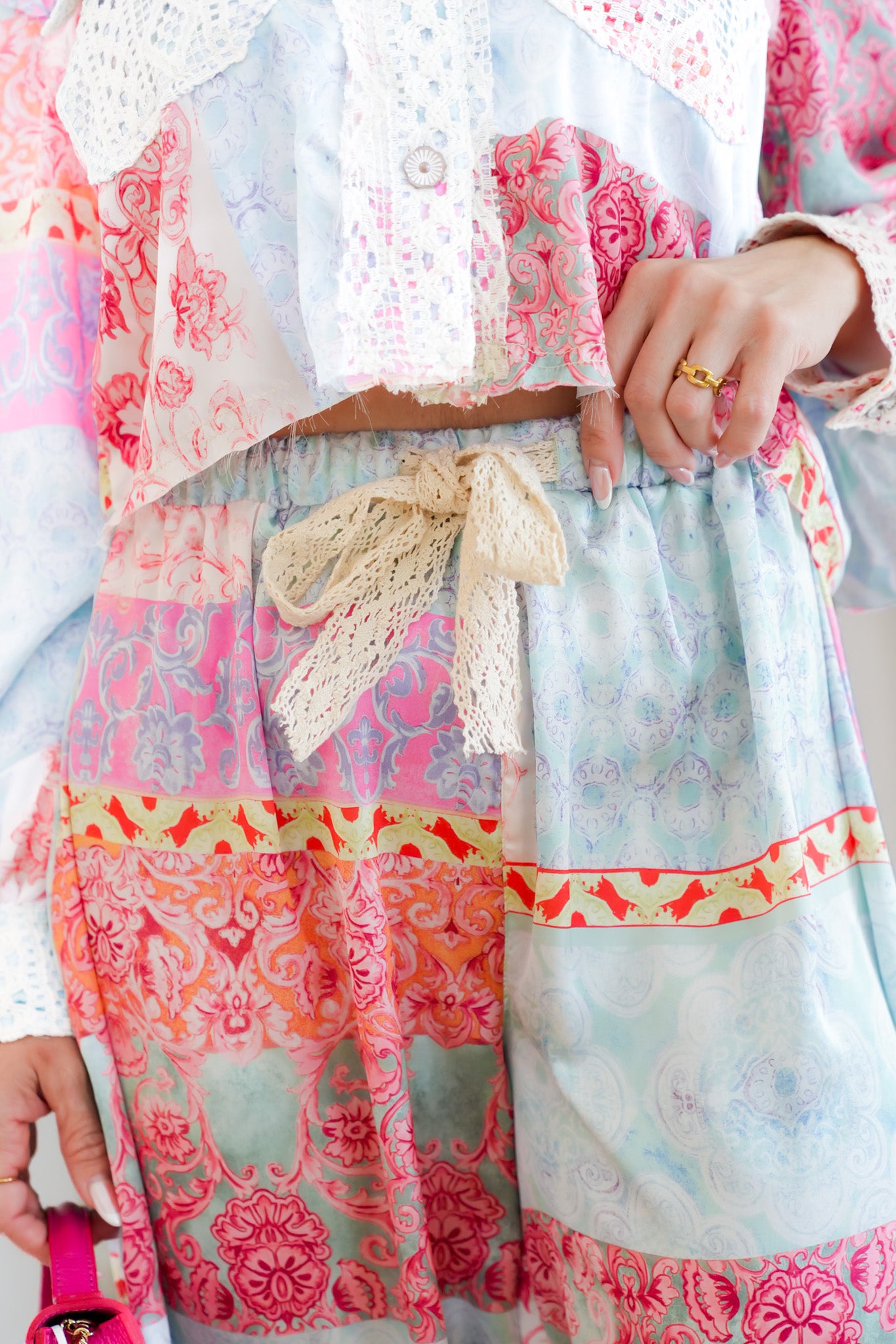 POL Multi Print Elastic Waist Relaxed Joggers