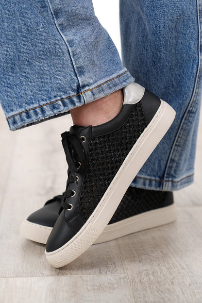 Corky's "Keep Scrolling" Stitched Pattern Sneaker