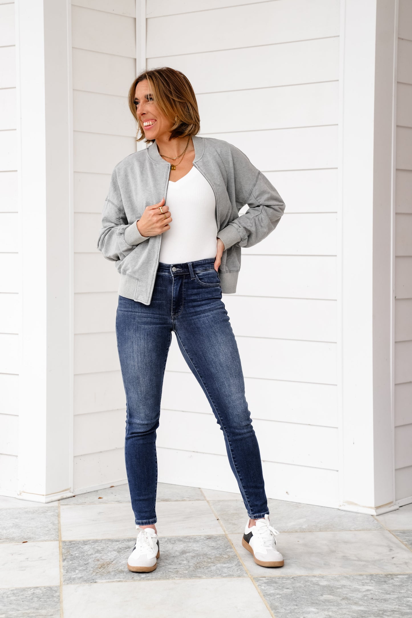 Judy Blue Mid Rise Dark Wash Thermal Skinny Jeans