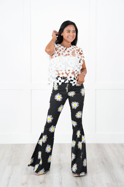 Daisy Bell Bottom Denim Pants