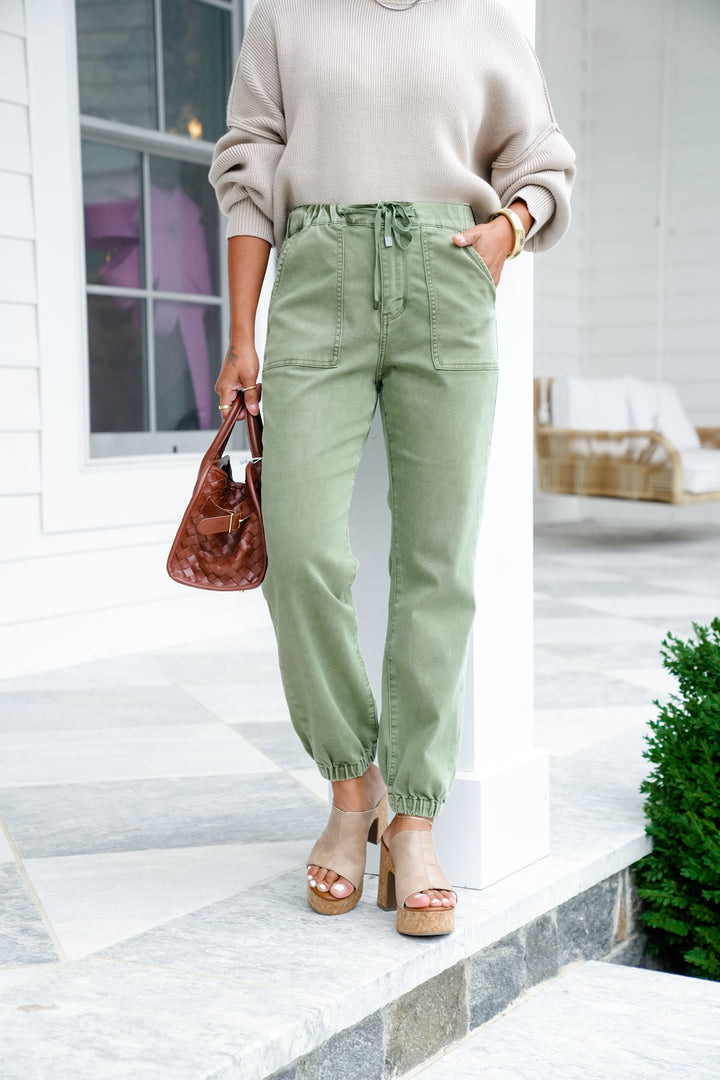 Mica High Rise Green Joggers