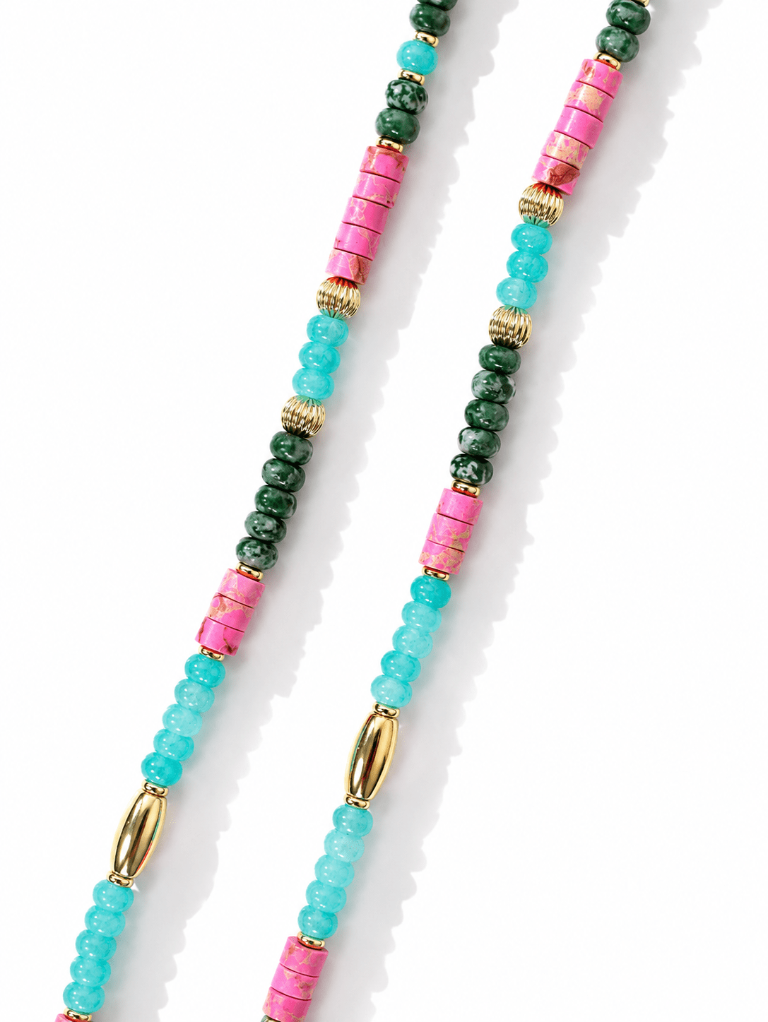 Treasure Jewels Tile Pastel Gemstone Necklace - Freckled Poppy