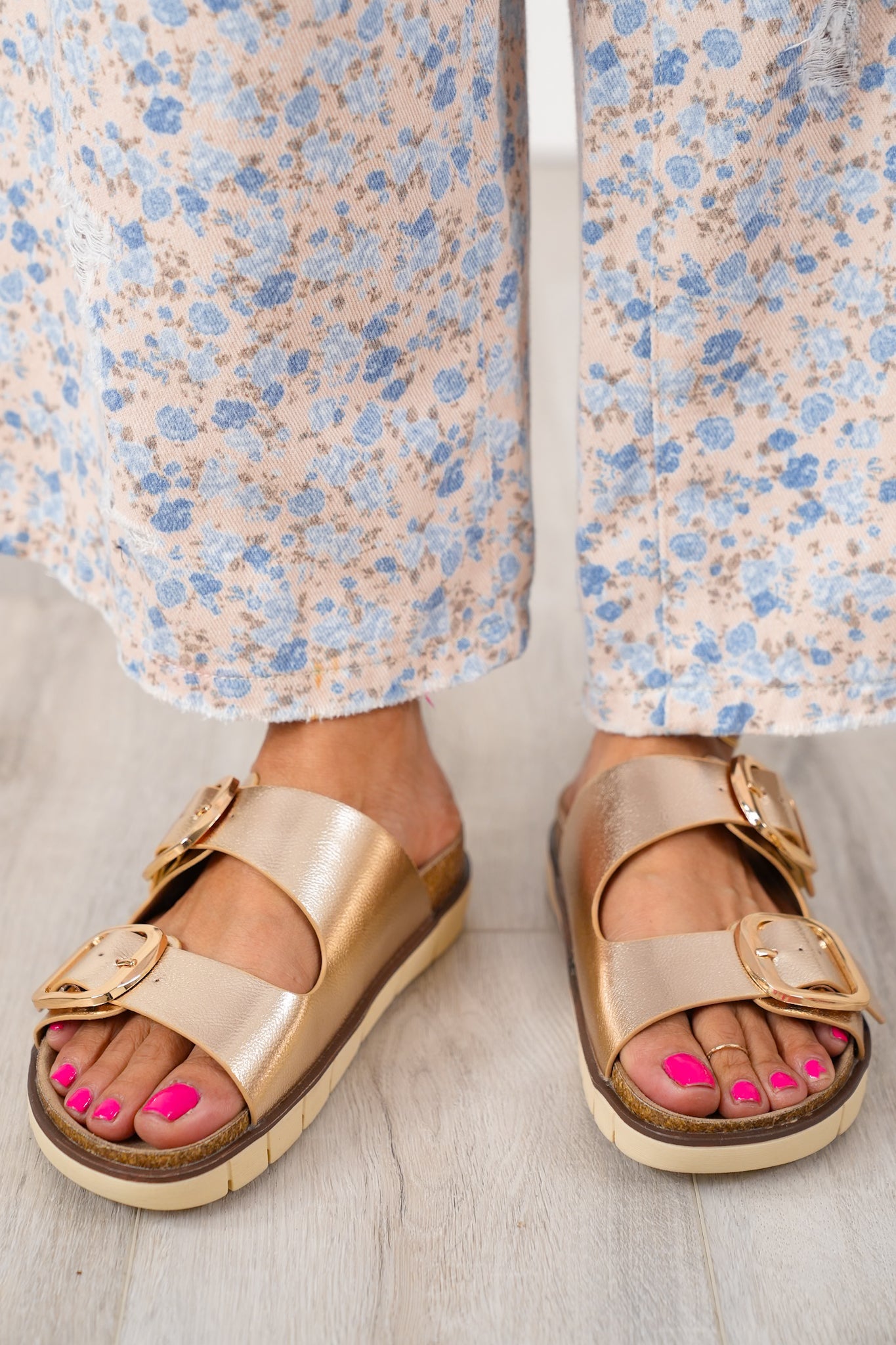 MIA Adjustable Double Buckle Slip On Sandal