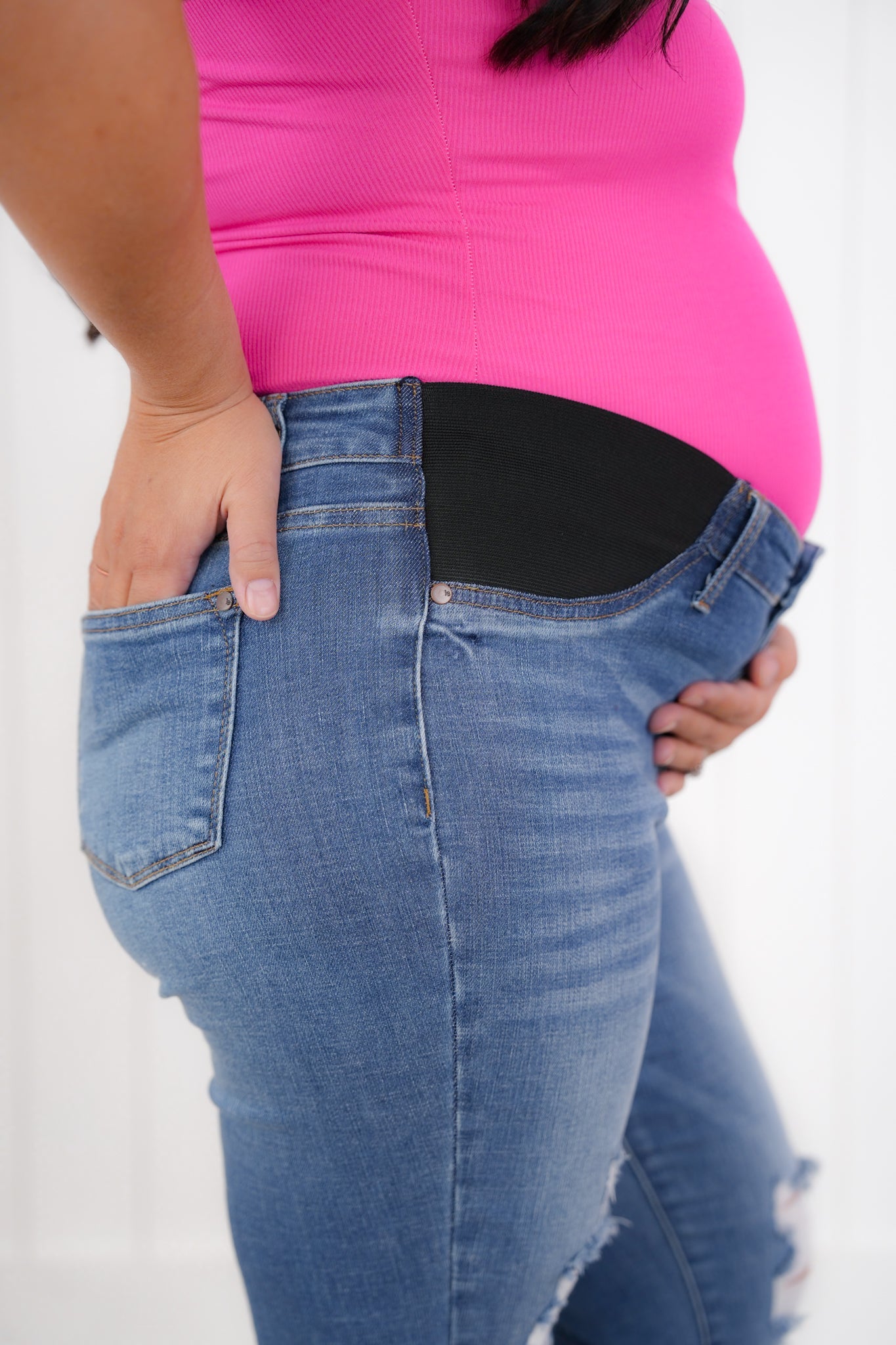 Judy Blue Maternity Distressed Boyfriend Jeans